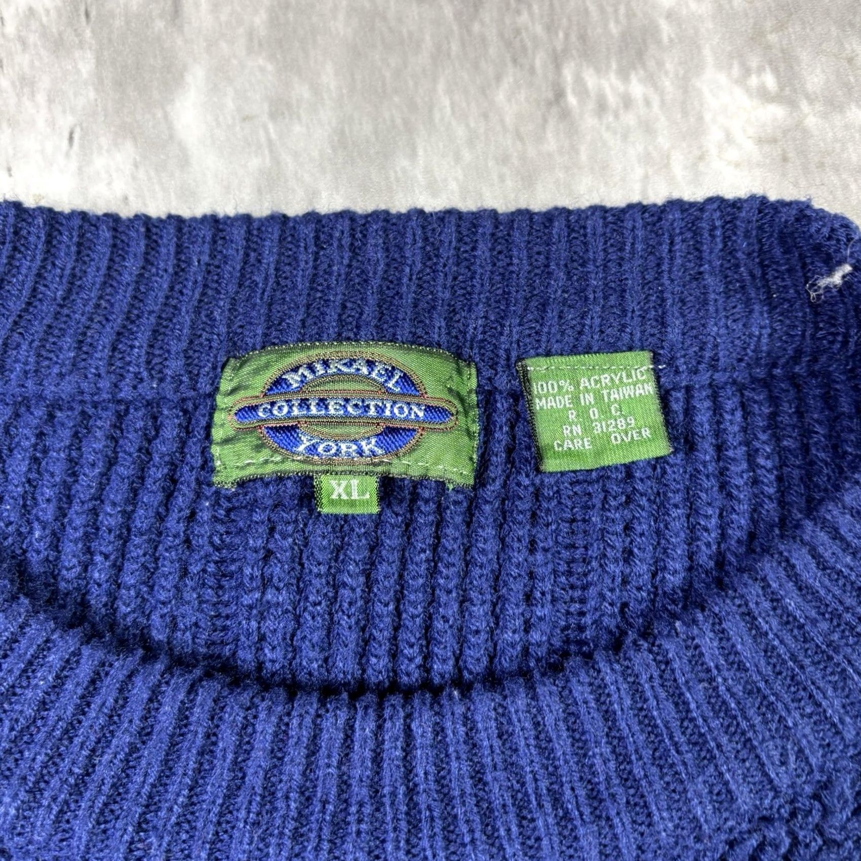 Vintage VINTAGE 90s Chunky-Knit Blue Pullover Crewneck Sweater Adult XL 100% Acrylic Size US XL / EU 56 / 4 - 6 Thumbnail