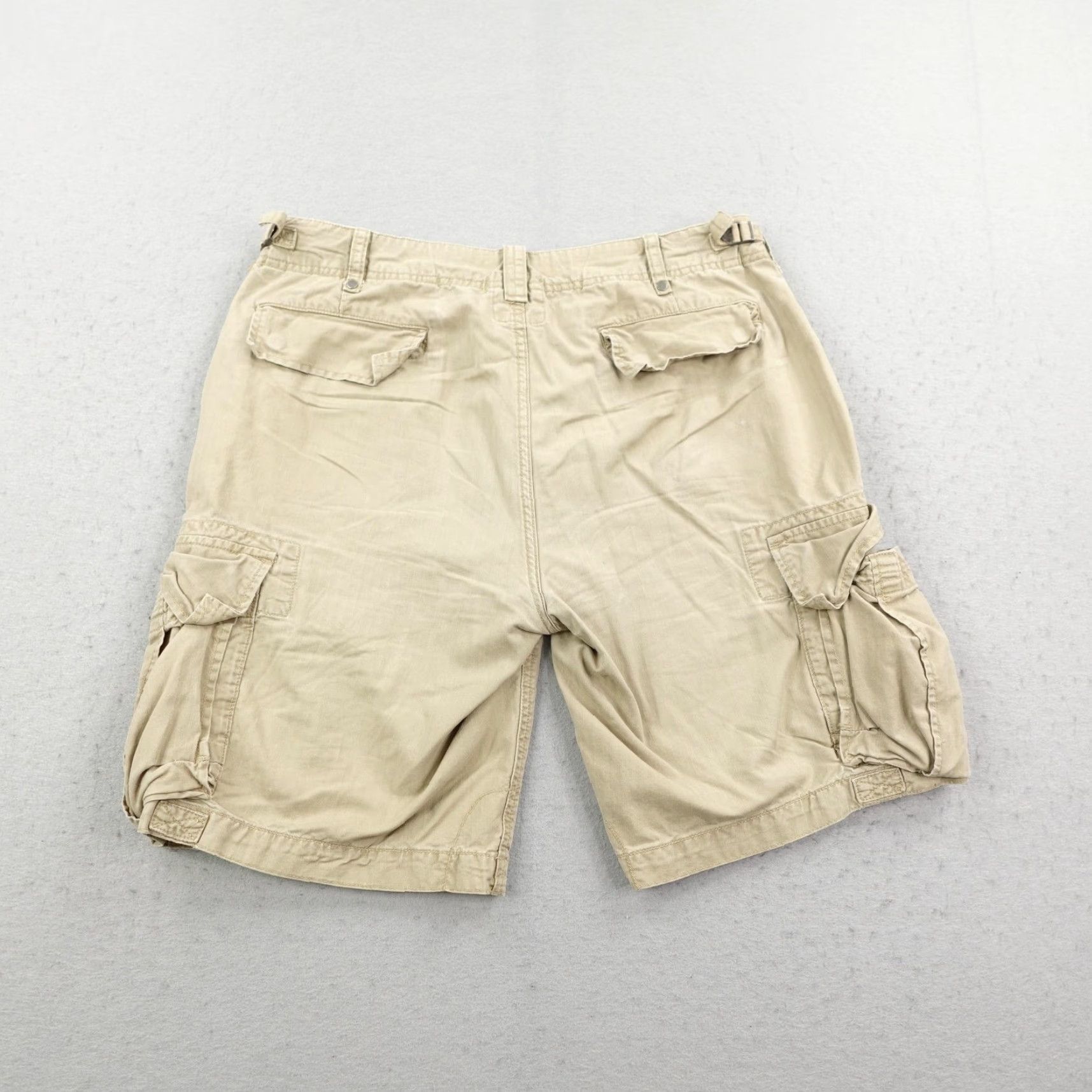 Polo Ralph Lauren VINTAGE Polo Ralph Lauren Shorts Cargo Paratrooper Military Drawstring Mens 34 Beige Outdoor Herringbone Pockets Adjustable Waist 10" Inseam Mens Size US S / EU 44-46 / 1 - 4 Thumbnail