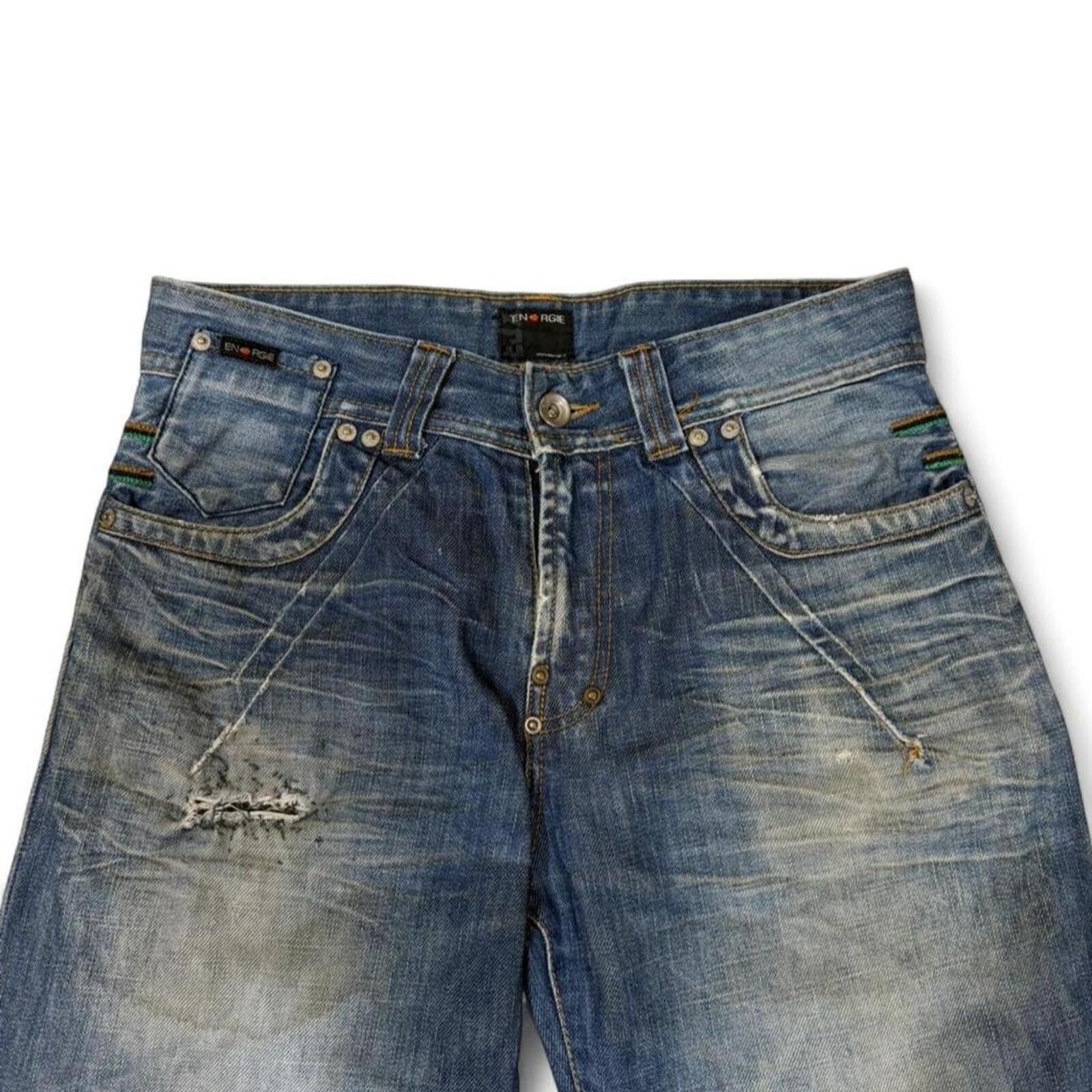 True Religion ENERGIE Y2K blue denim jeans with unique embroidery Size US 31 - 3 Thumbnail