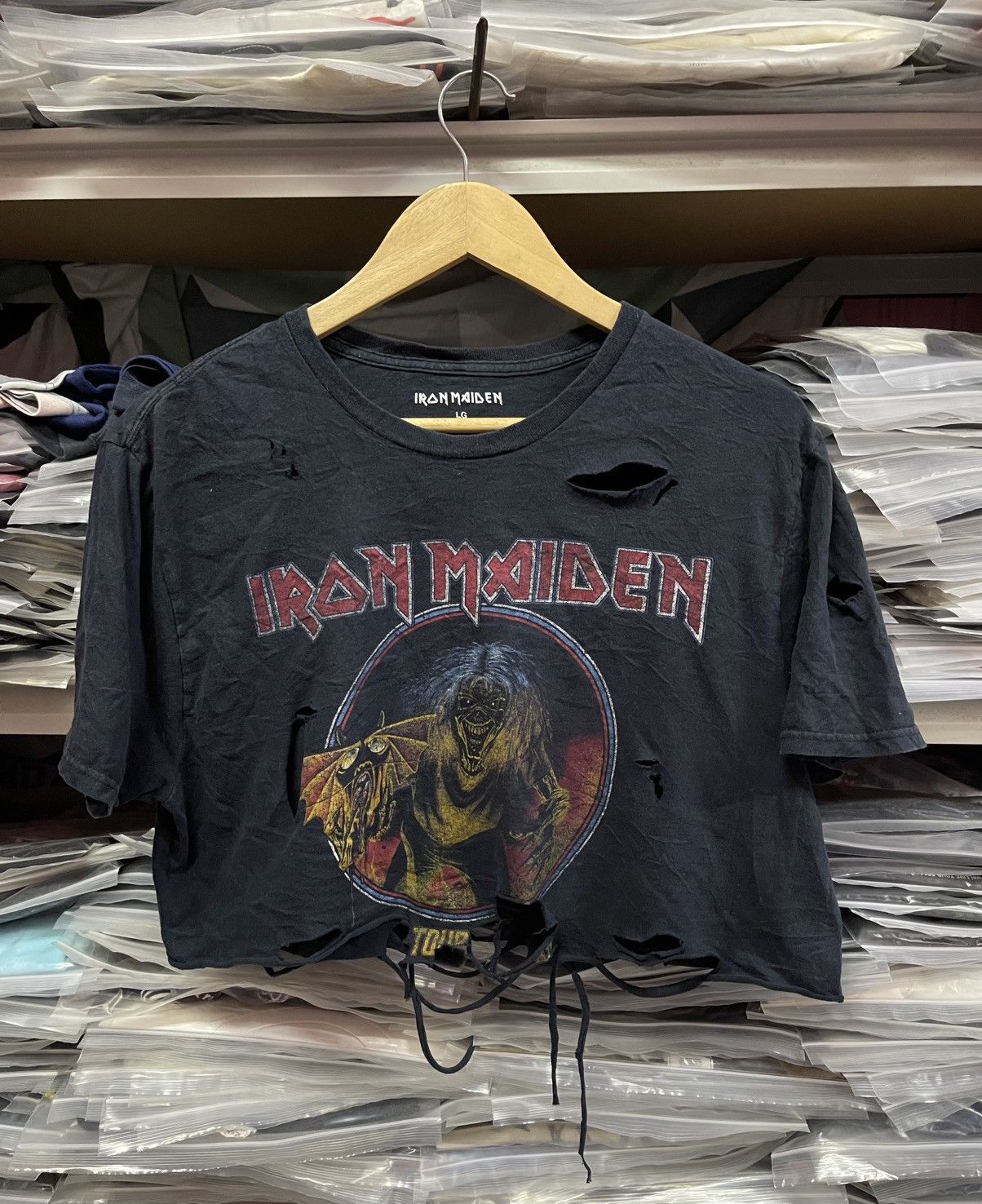 Band Tees Distressed Iron Maiden Crop-Top🔥🔥🔥 Size US L / EU 52-54 / 3 - 1 Thumbnail