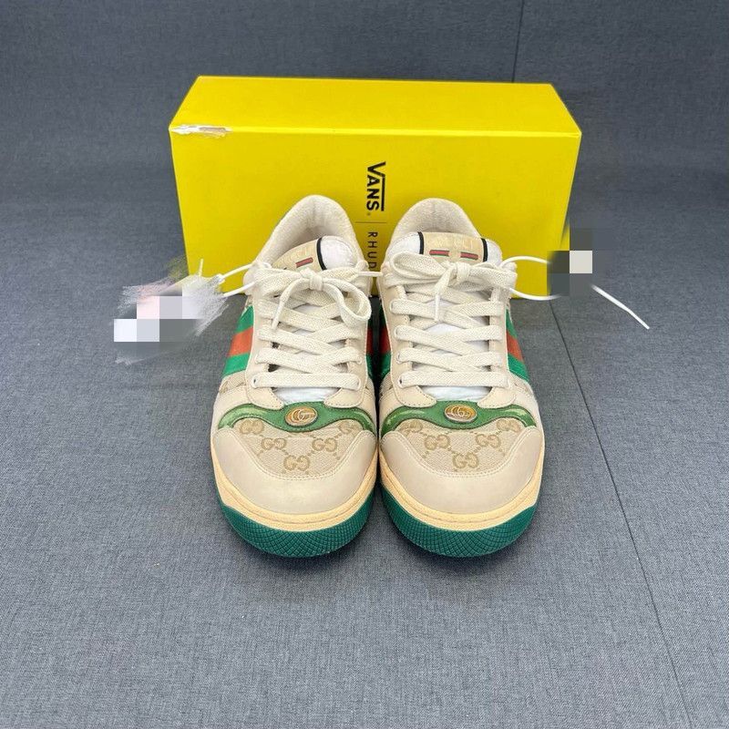 Gucci Gucci Screener Green Leather Low-Top Sneakers - Size US 9.5 / EU 42-43 - 2 Thumbnail