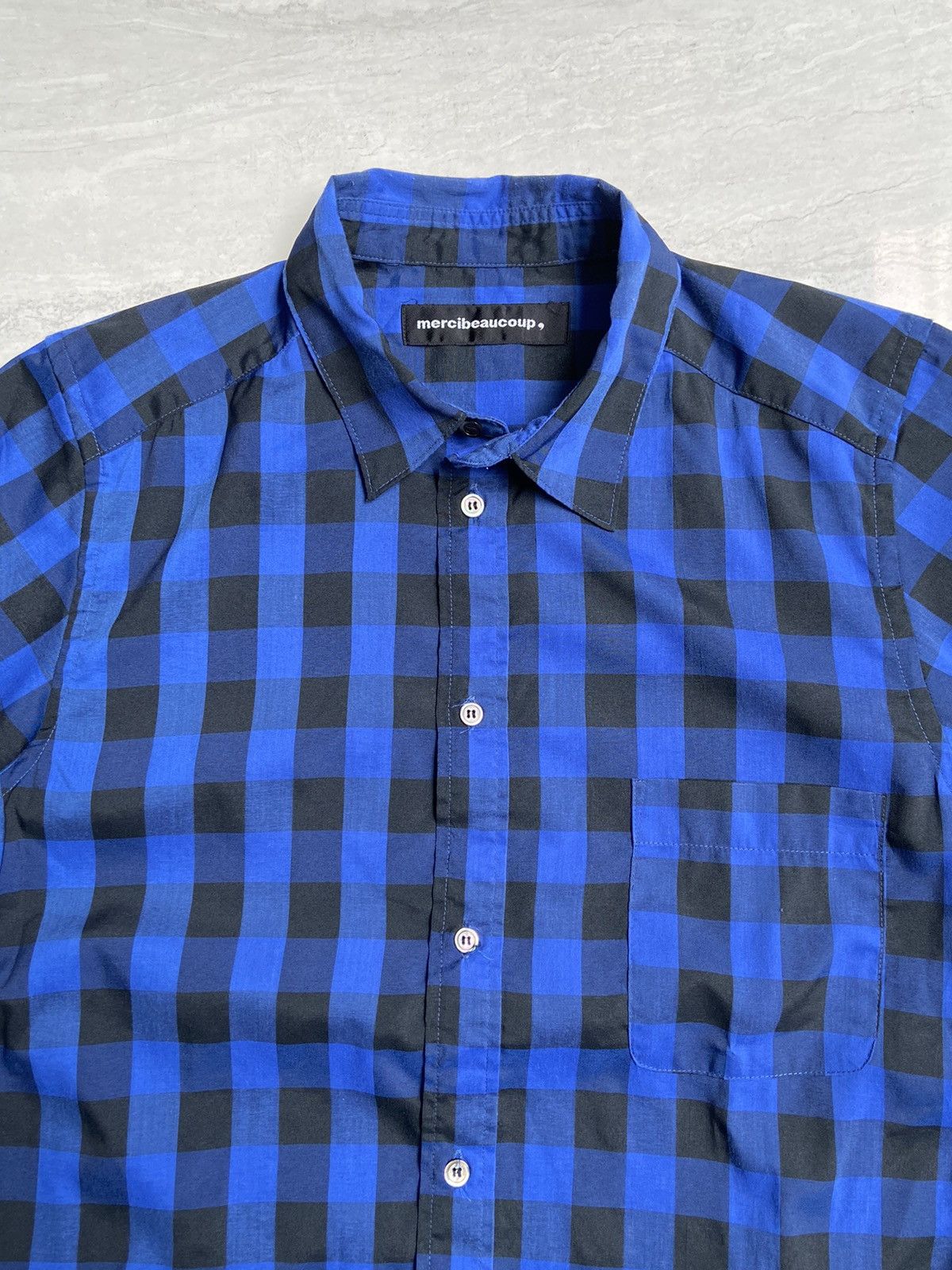 Issey Miyake × Japanese Brand × mercibeaucoup MERCIBEAUCOUP Plaid Shirt Size US S / EU 44-46 / 1 - 3 Thumbnail