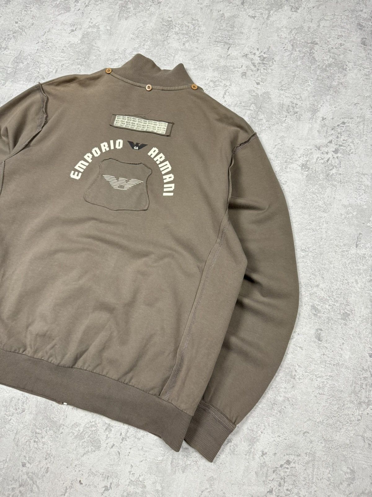 Emporio Armani Emporio Armani Zip Sweatshirt Big Logo Size L Size US L / EU 52-54 / 3 - 9 Thumbnail