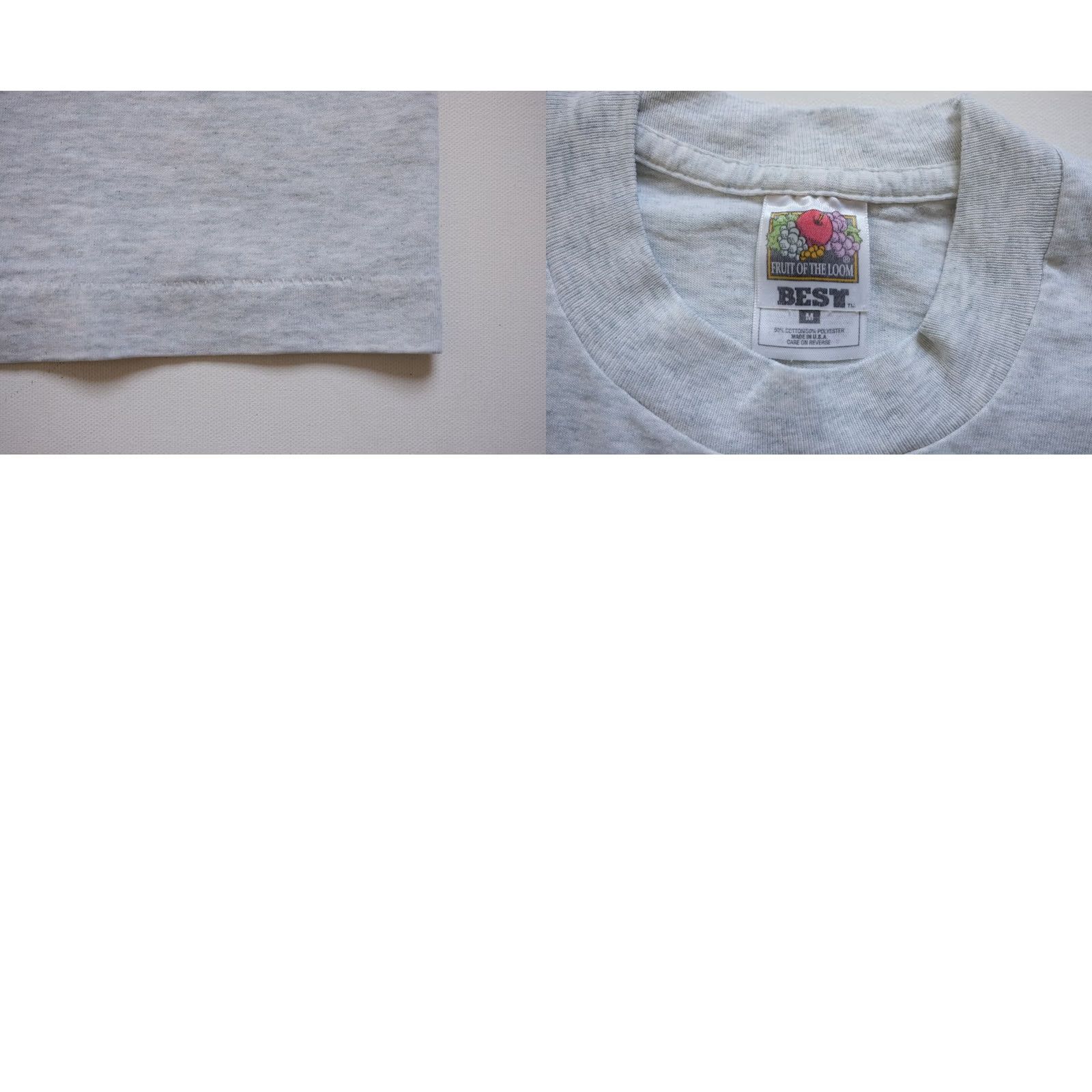 Fruit Of The Loom VINTAGE Fruit of the Loom T-Shirt Gray 90s Marathon Outdoor Camping Single Stitch Crew Neck Short Sleeve MD Men Boys? Size US M / EU 48-50 / 2 - 8 Thumbnail