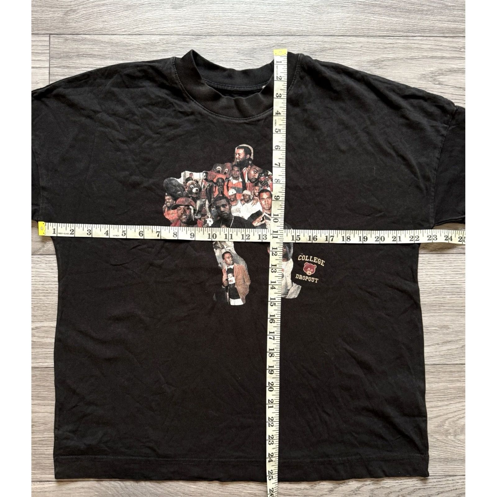 Vintage Greazy Tees Kanye West College Dropout Unisex T-Shirt S Black Short Sleeve Cotton Mens/Womens Size US S / EU 44-46 / 1 - 3 Thumbnail