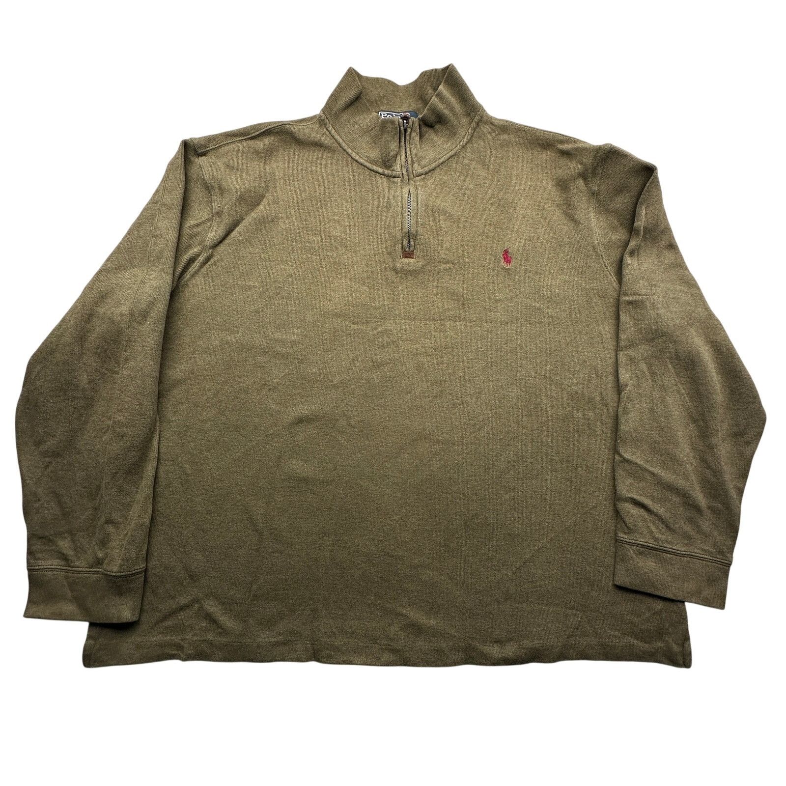 Polo Ralph Lauren Polo by Ralph Lauren Olive Green Red Pony Sweater Mens XXL Size US XXL / EU 58 / 5 - 1 Thumbnail