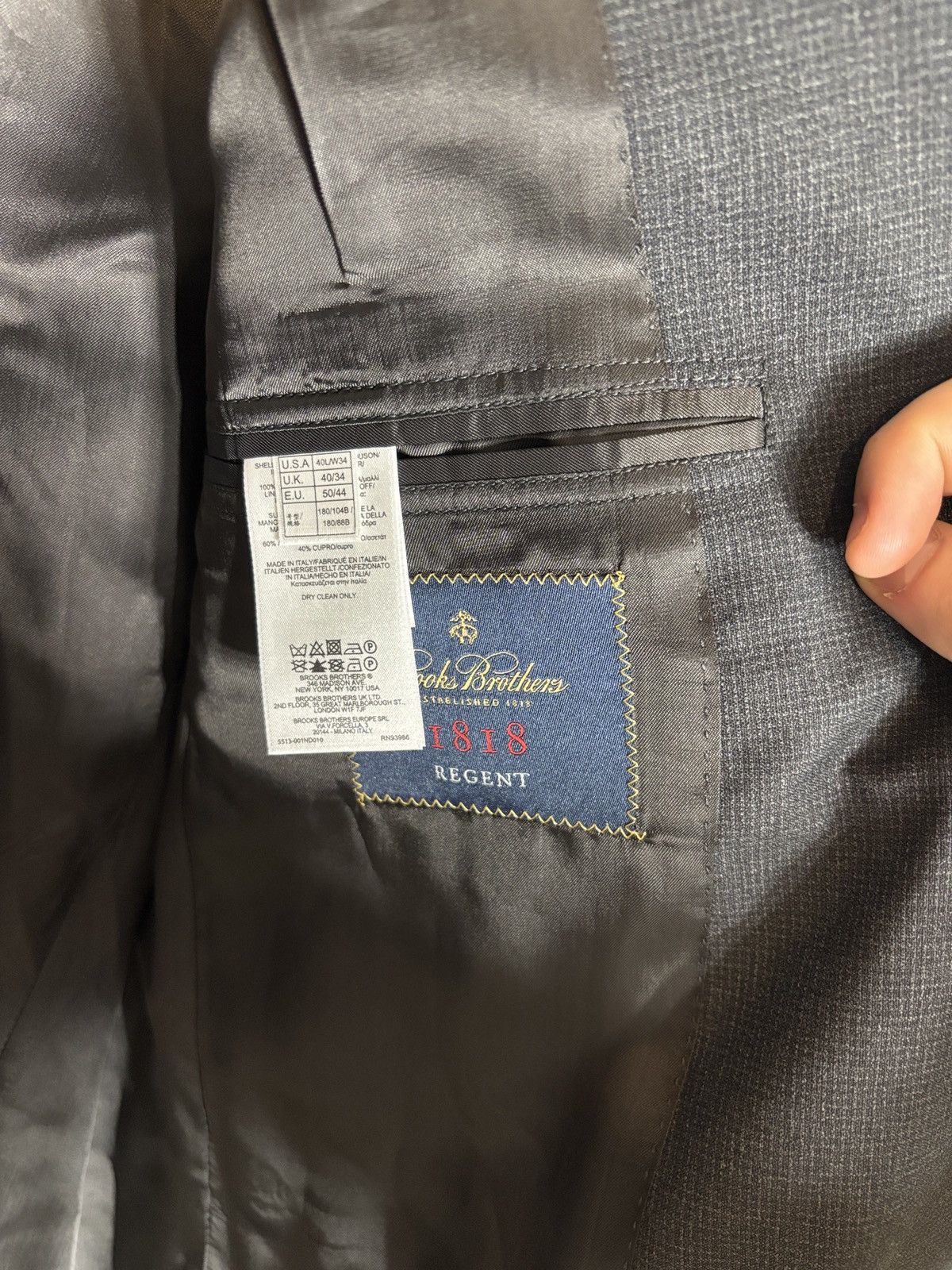 Brooks Brothers Brooks Brothers 1818 Regent Fit Suit Wool Reda Italy 40L Size 40L - 4 Thumbnail