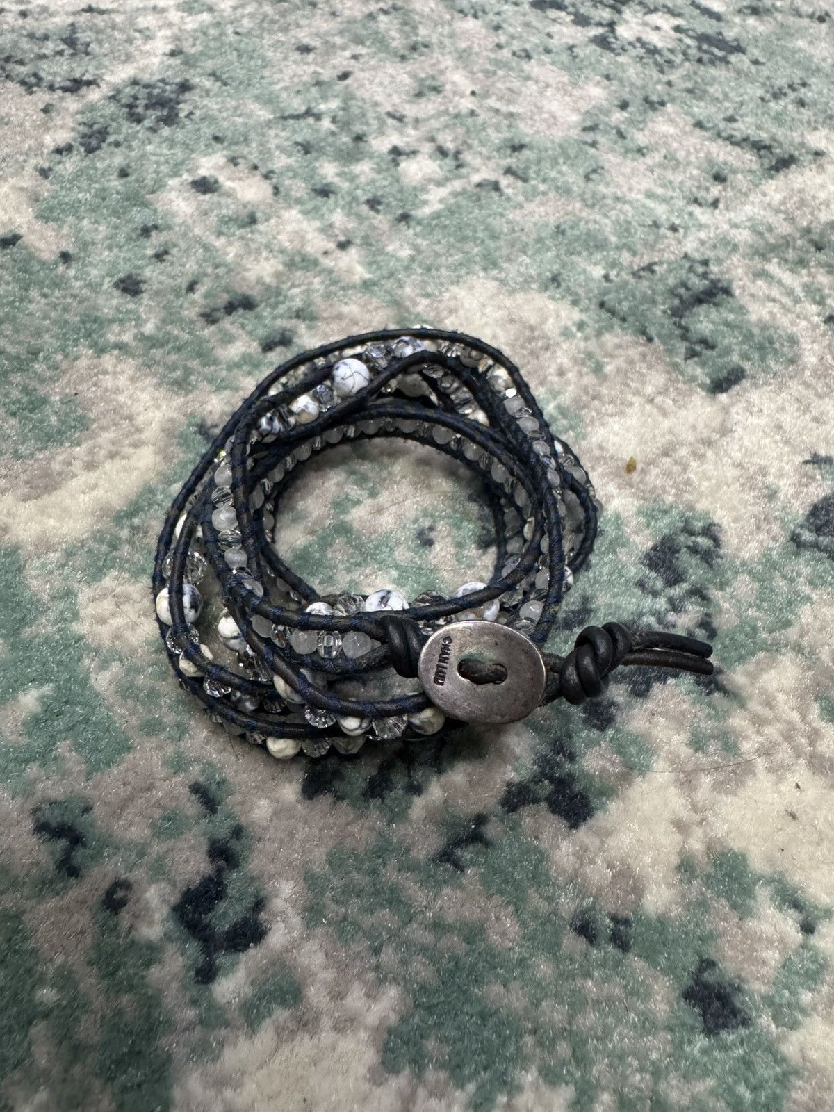 Chan Luu CHAN LUU CRYSTAL CLEAR BEADED LEATHER BRACELET .925 SILVER Size ONE SIZE - 7 Thumbnail