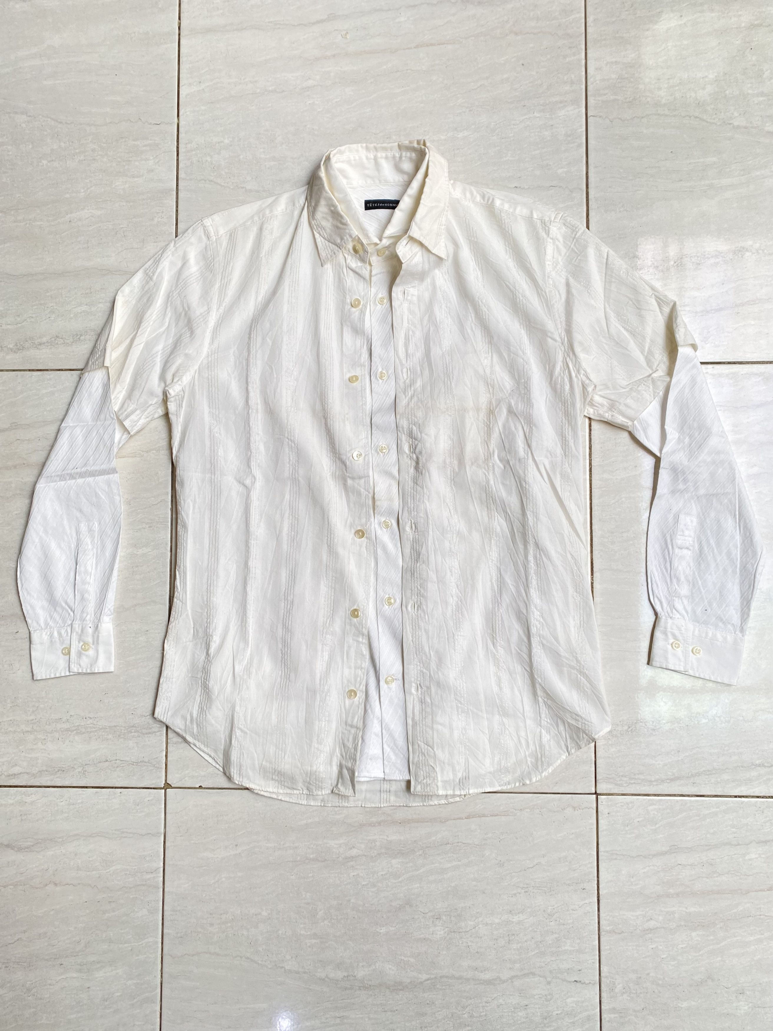 Issey Miyake TETE HOMME White Shirt Size US L / EU 52-54 / 3 - 6 Thumbnail