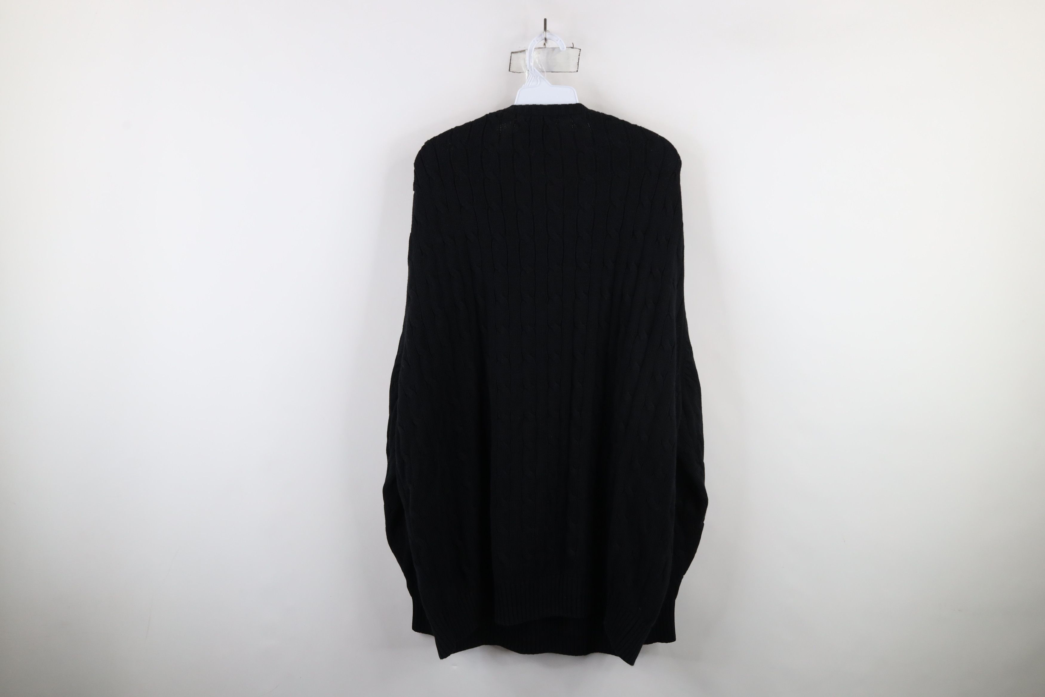 Jos. A. Bank × Vintage Vintage Jos A Bank Cotton Chunky Cable Knit Sweater Black Size US XXL / EU 58 / 5 - 7 Thumbnail