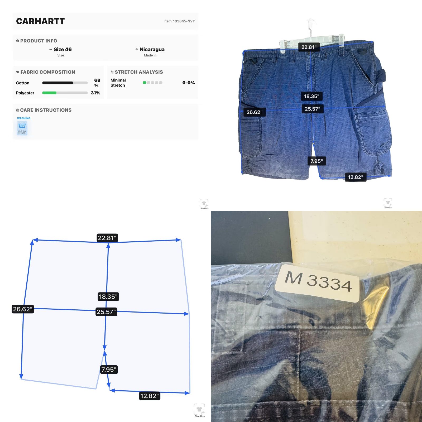 Carhartt Carhartt Cargo Shorts Mens 46 Blue Relaxed Fit 8 Inseam Canvas Pockets Cargo Shorts Mens Blue 46 Inseam 8 Summer Workwear Carhartt Logo Patch Mens Size US 30 / EU 46 - 9 Thumbnail
