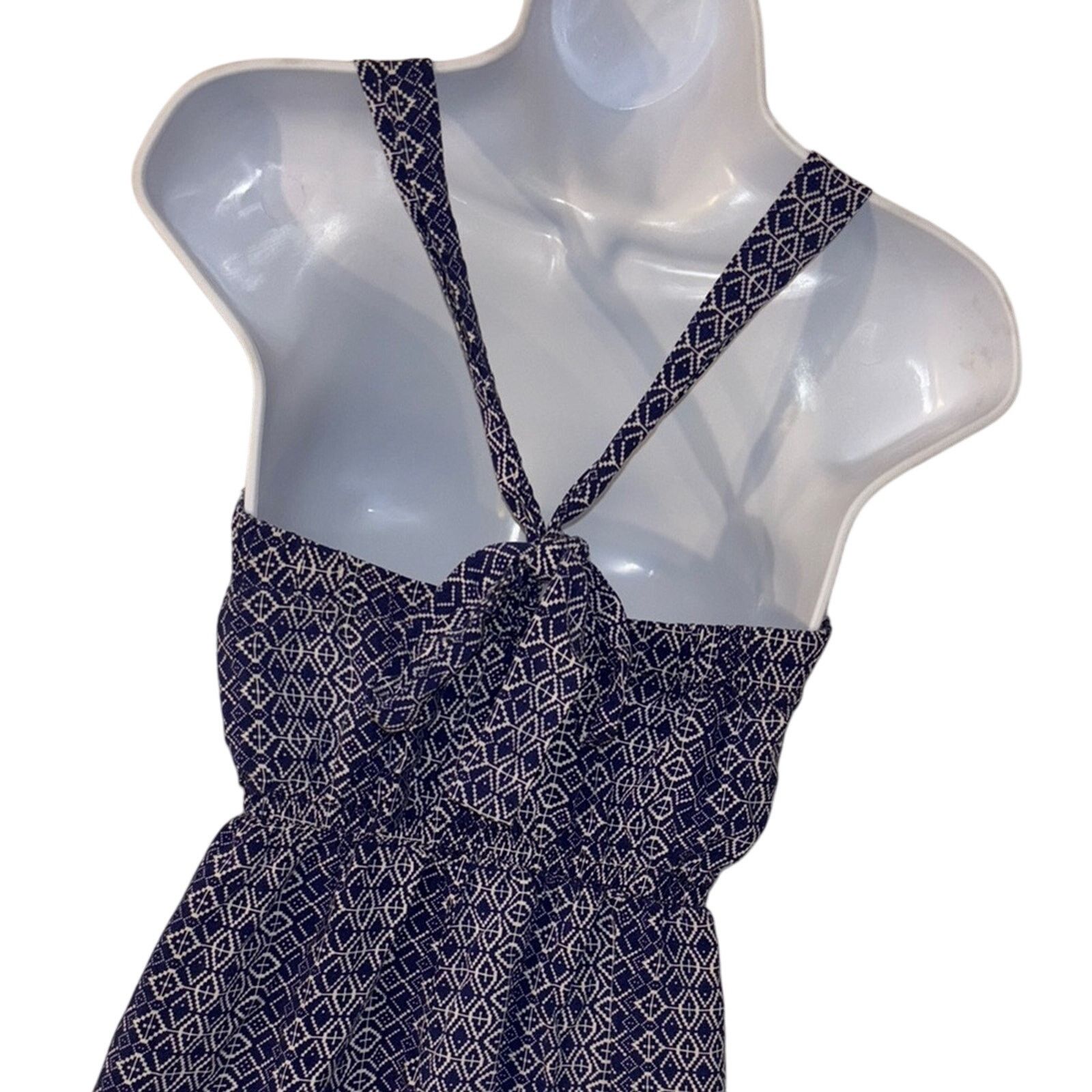 The Unbranded Brand XXI Sleeveless Blue Patterned Dress - Small Size S / US 4 / IT 40 - 3 Thumbnail