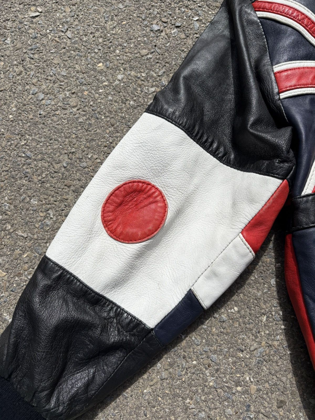Vintage Vintage 80s Multi-Flag Leather Bomber Jacket by Akaso Size US M / EU 48-50 / 2 - 9 Thumbnail