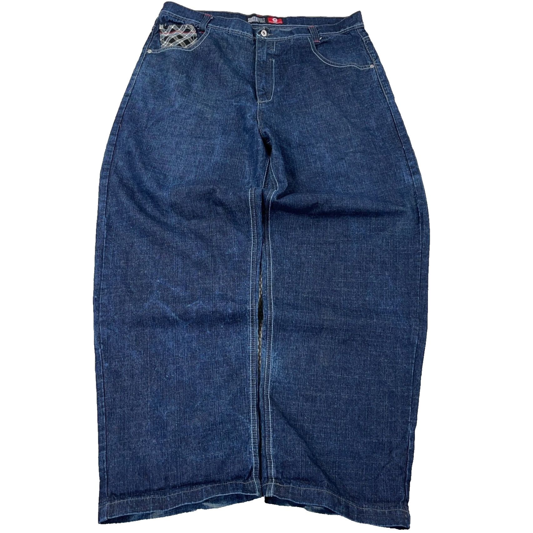 Southpole VINTAGE South Pole Jeans Men's 42x33 Baggy Wide-Leg Dark Wash 90s Hip Hop 5-Pocket Denim Blue Mens Size 42 Regular Waist Mens Size US 42 / EU 58 - 2 Thumbnail