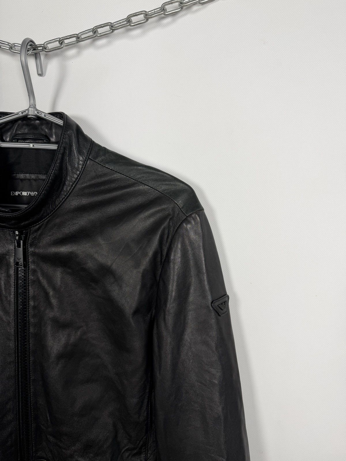 Emporio Armani Emporio Armani Leather Jacket Full Zip Biker Style Size 50 Size US S / EU 44-46 / 1 - 2 Thumbnail