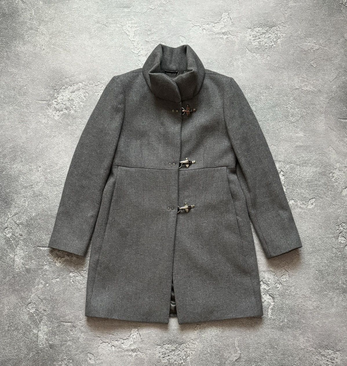 Designer × Fay Fay M wool clasp fastening coat long jacket Wmns Size M / US 6-8 / IT 42-44 - 4 Thumbnail
