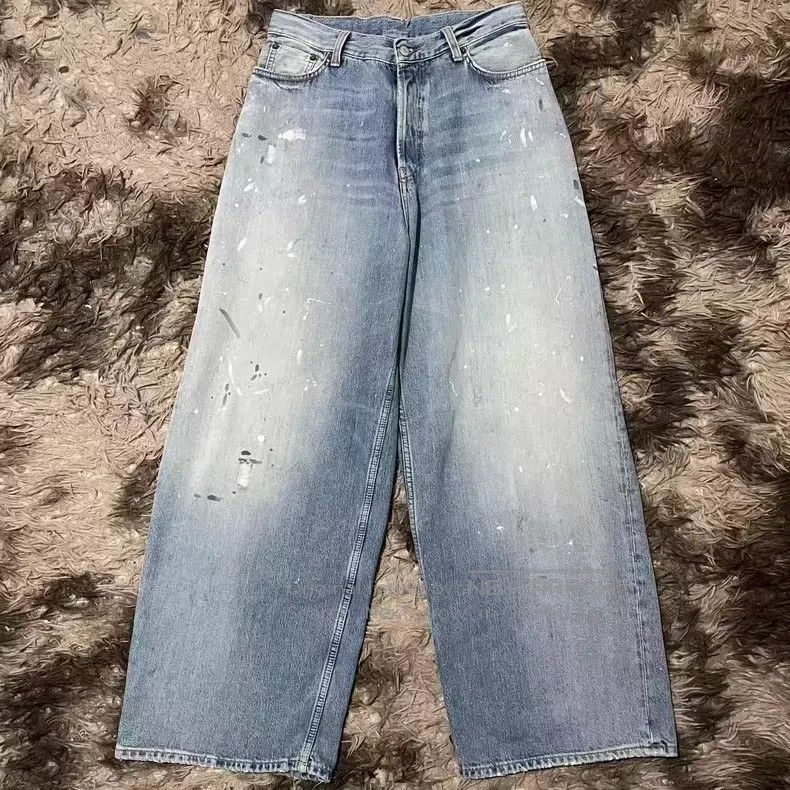 Acne Studios Acne Studios 2023F Blue Splattered Distressed Denim Pants Size US 36 / EU 52 - 1 Thumbnail
