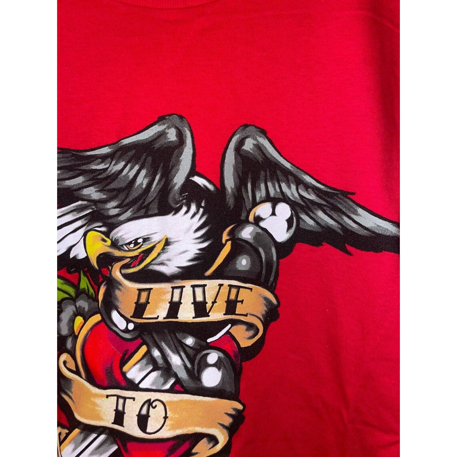 Delta Vintage Live To Ride Shirt Motorcycle Bike Red Tee Large Y2K Size US L / EU 52-54 / 3 - 3 Thumbnail