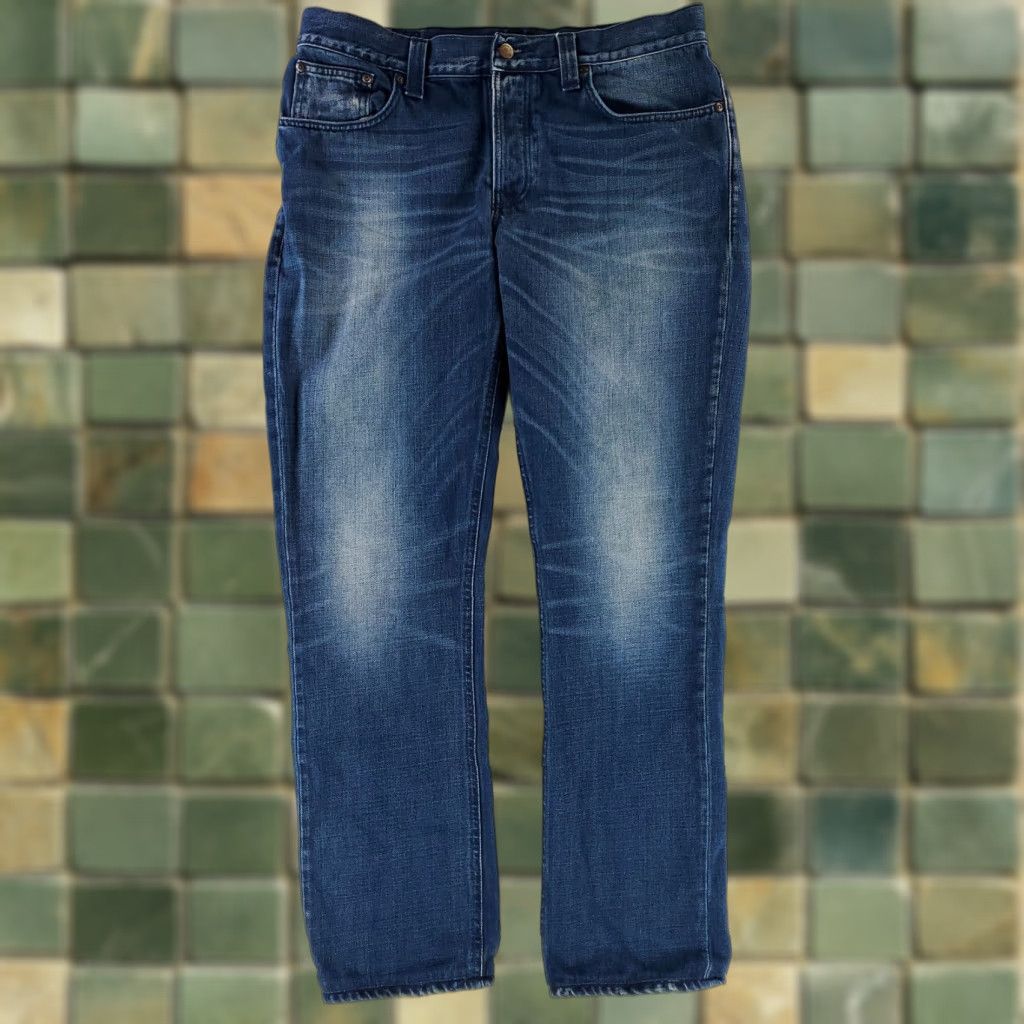 Vintage **Nudie Blue Grim Tim Mens Straight Jeans 37** User: Nudie Blue Grim Tim Mens Straight Jeans 37 Size US 37 - 1 Thumbnail
