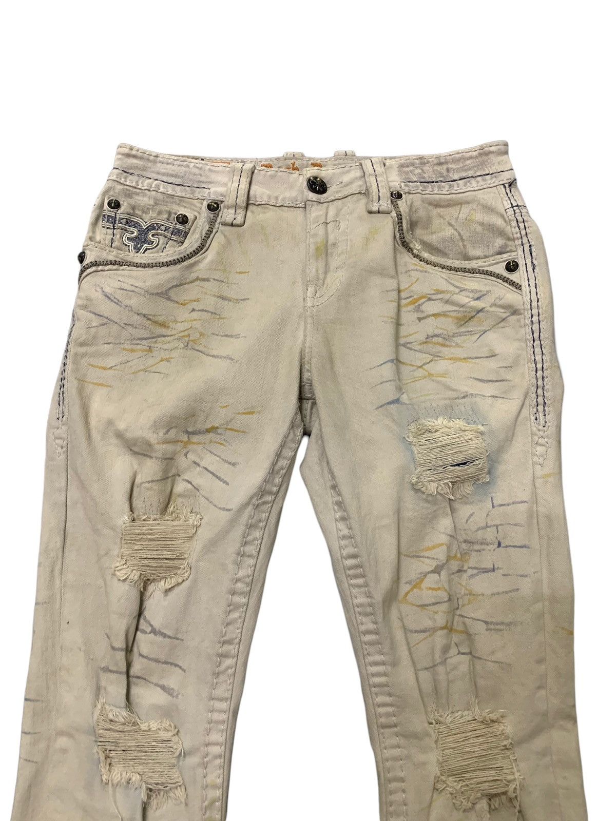 Japanese Brand × Rock Revival Vintage Rock Revival Heavy Stitch Dagger Craft Tapered Jeans Size US 30 / EU 46 - 4 Thumbnail