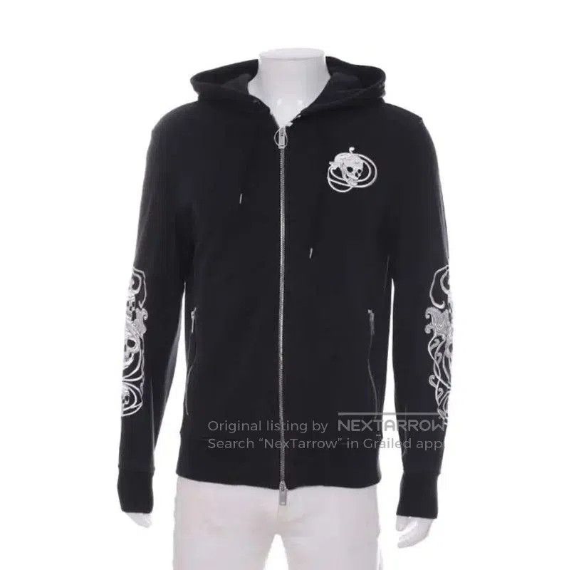 Alexander McQueen Alexander McQueen Black Cotton Embroidered Hoodie . Size US M / EU 48-50 / 2 - 1 Thumbnail