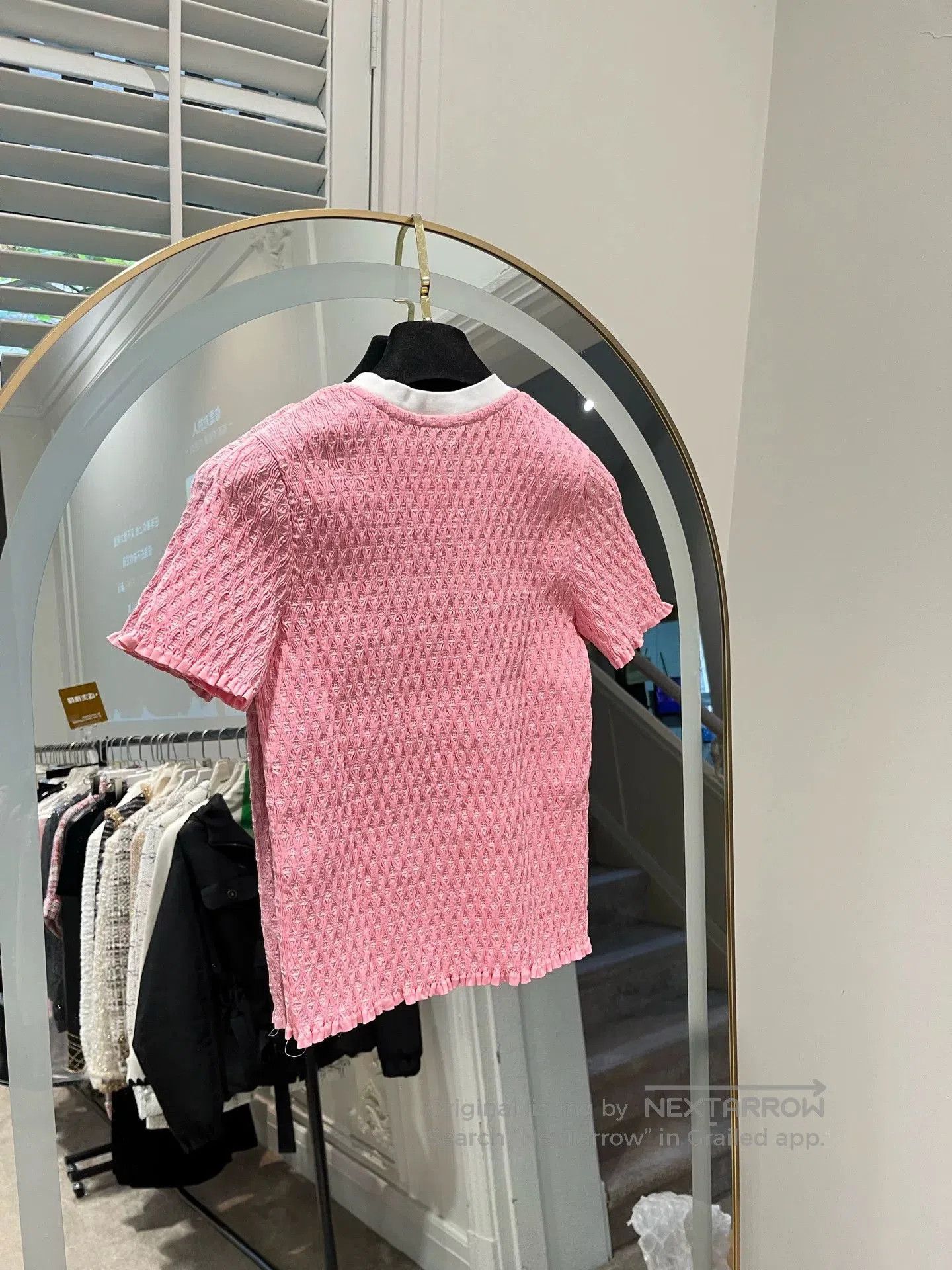 Chanel Chanel Pink Ruched Tie Short Sleeve Top. Size US XS / EU 42 / 0 - 2 Thumbnail