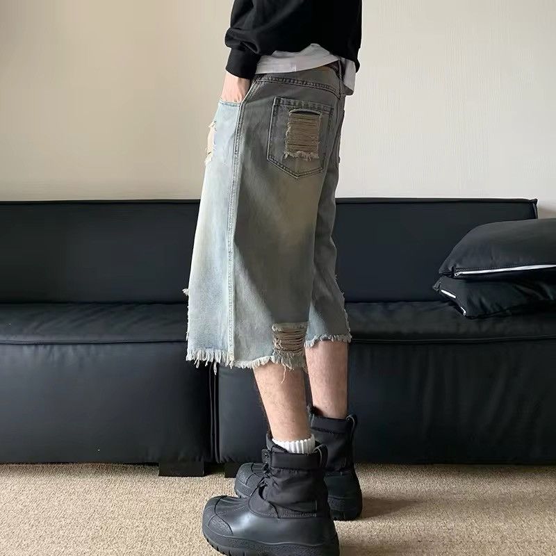 Japanese Brand × Jean Worn-out Washed Men's Denim Shorts Size US 31 - 2 Thumbnail