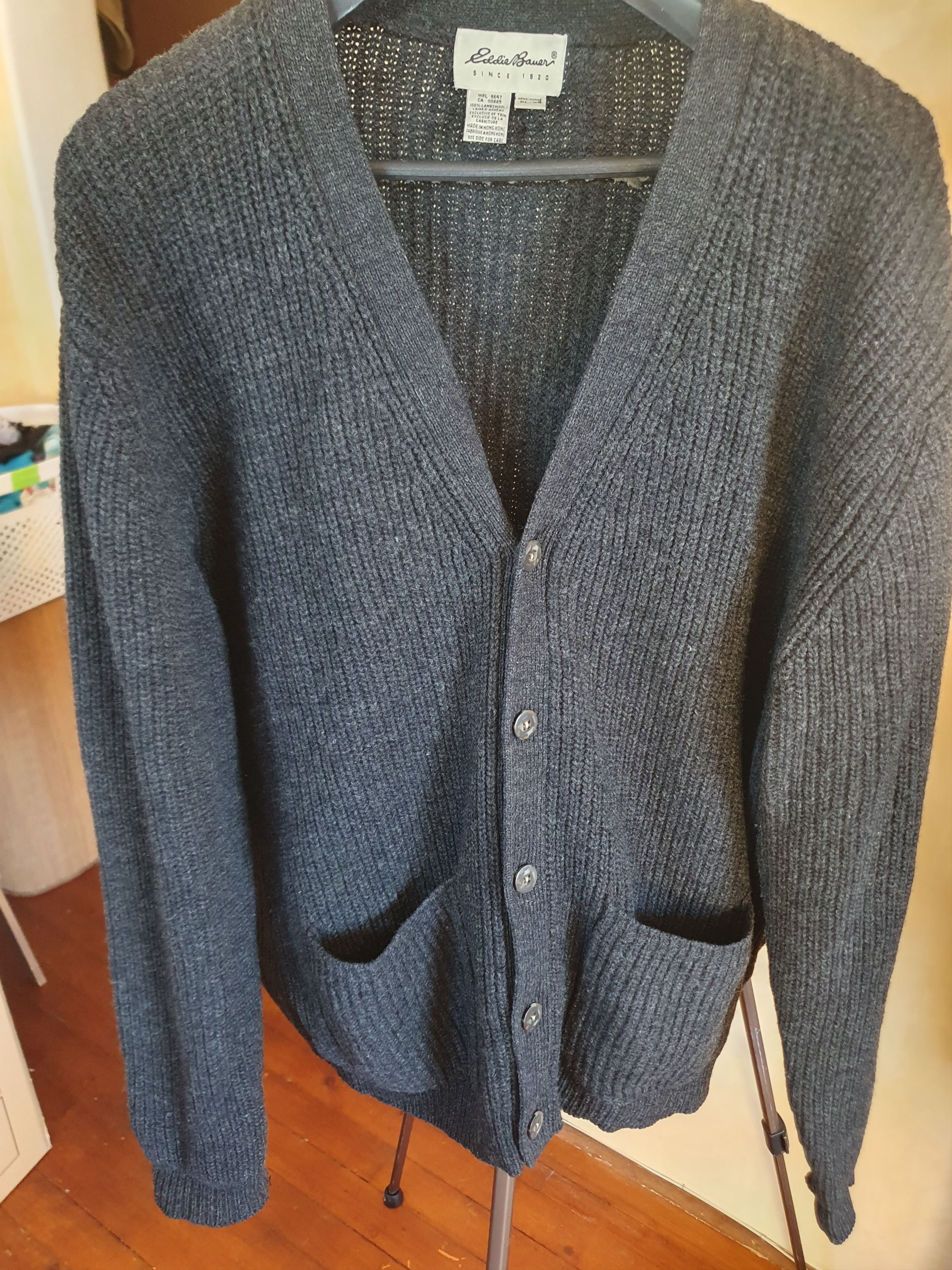 Eddie Bauer Eddie Bauer Lambswool Cardigan Cable Knit sz XL Size US XL / EU 56 / 4 - 7 Thumbnail