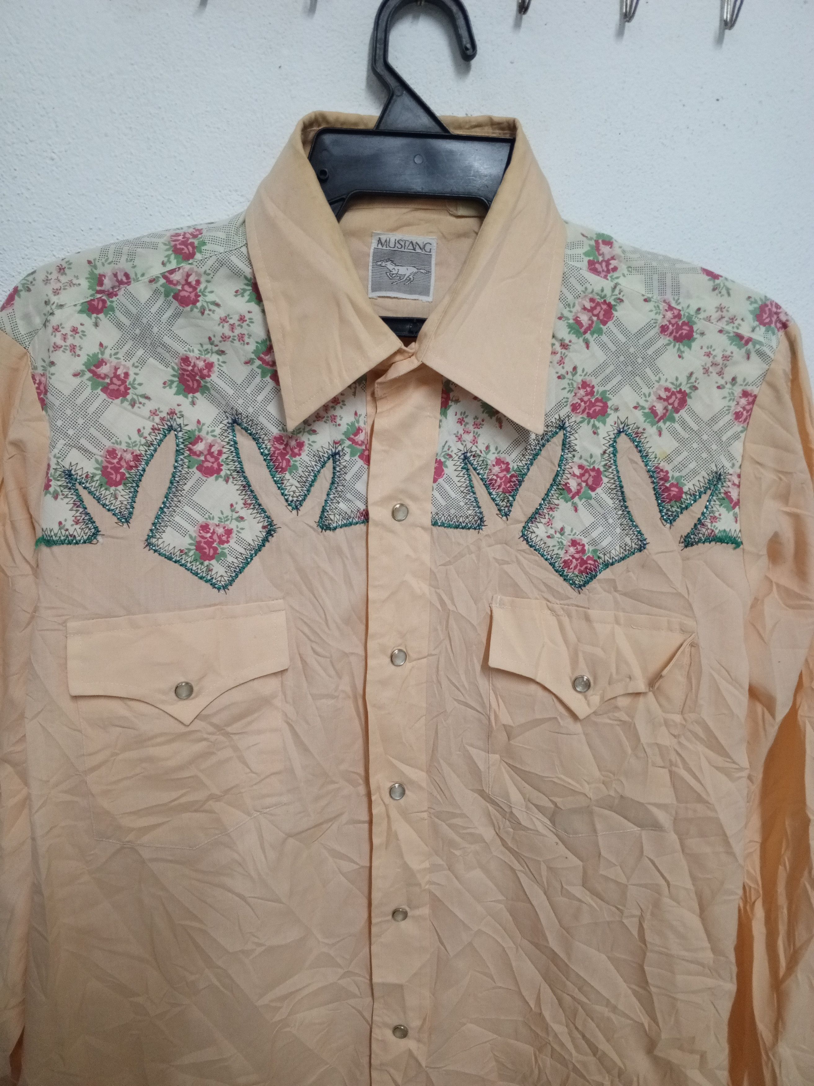 Mustang {💥rare 70s vintage mustang💥} snap button shirt rare Size US L / EU 52-54 / 3 - 2 Thumbnail