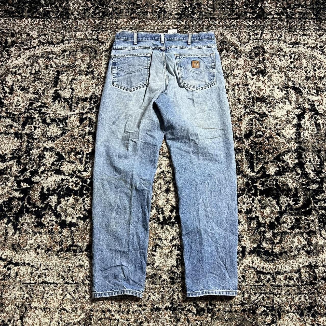 Carhartt × Vintage Carhartt Carpenter Workwear Jeans Vintage Faded Light Blue Size US 34 / EU 50 - 4 Thumbnail