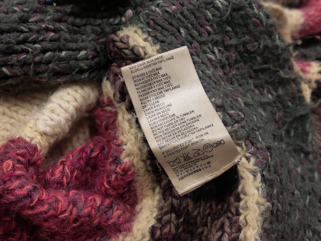 Diesel Vintage Diesel Hand Knit Sweater Wool Mohair Blend Poncho Size ONE SIZE - 14 Thumbnail