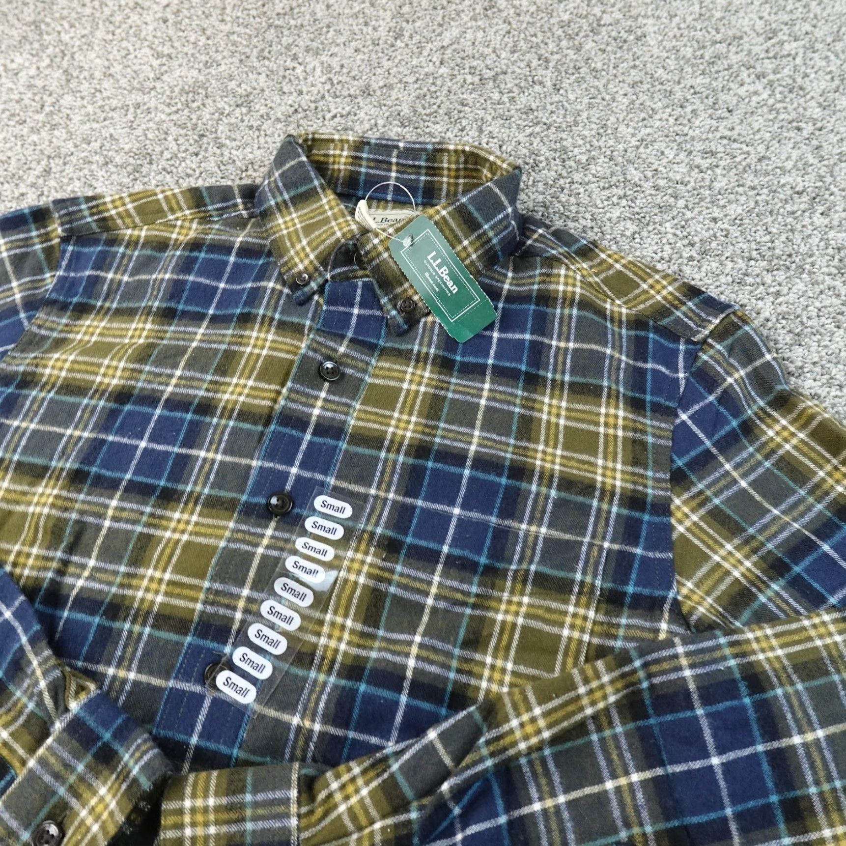 Vintage LL Bean Shirt Mens S Blue Scotch Plaid Flannel Button Up Long Sleeve Hiking Casual Winter Size US S / EU 44-46 / 1 - 2 Thumbnail