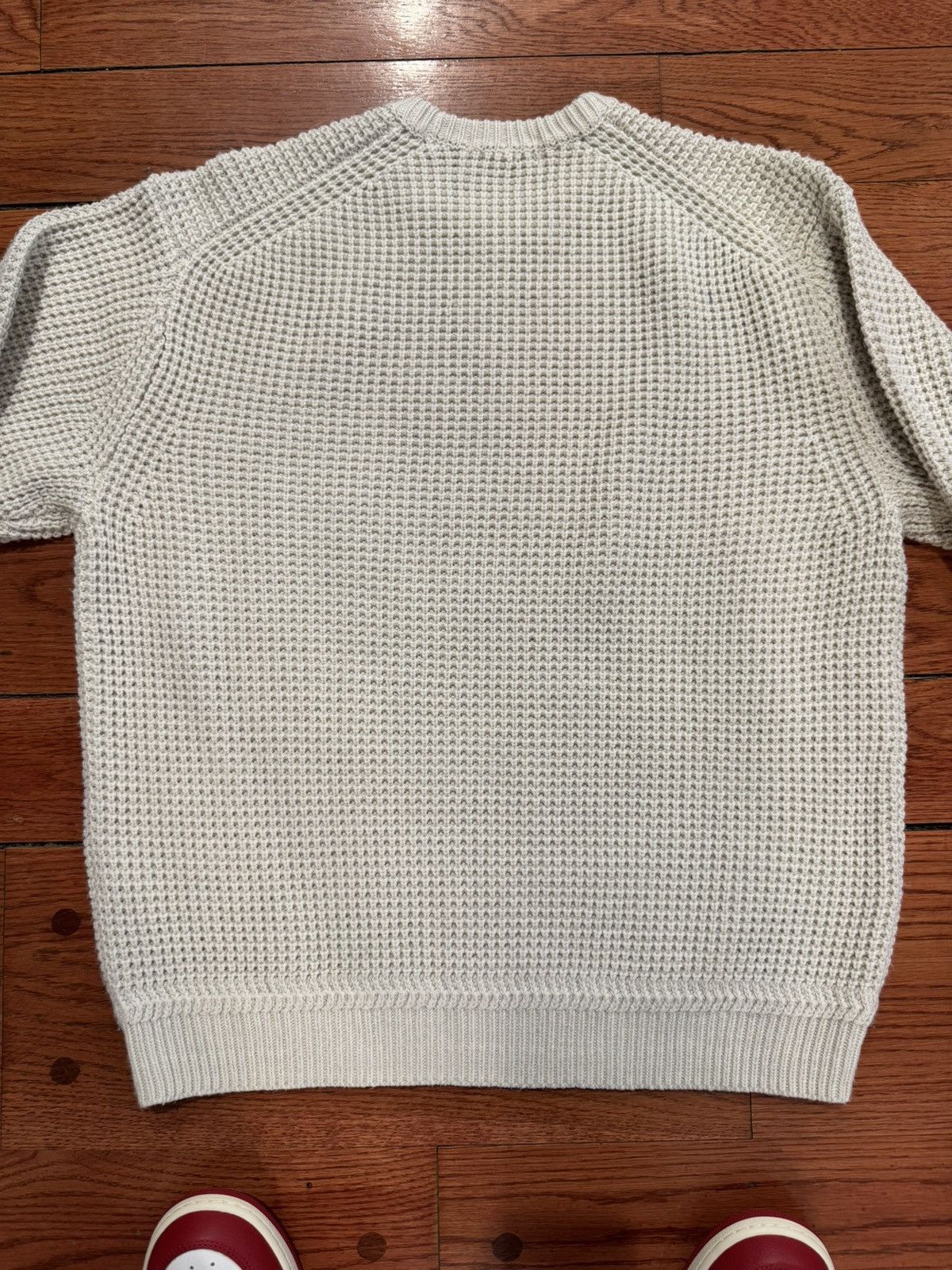 Supreme Supreme Waffle Small Box Logo Sweater Stone Large Cream 