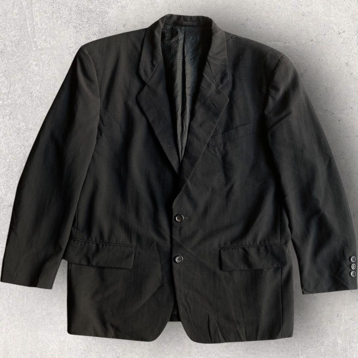 Comme des Garcons Vintage 1989 Black Plaid Wool Oversized Blazer Jacket Size US S / EU 44-46 / 1 - 2 Thumbnail