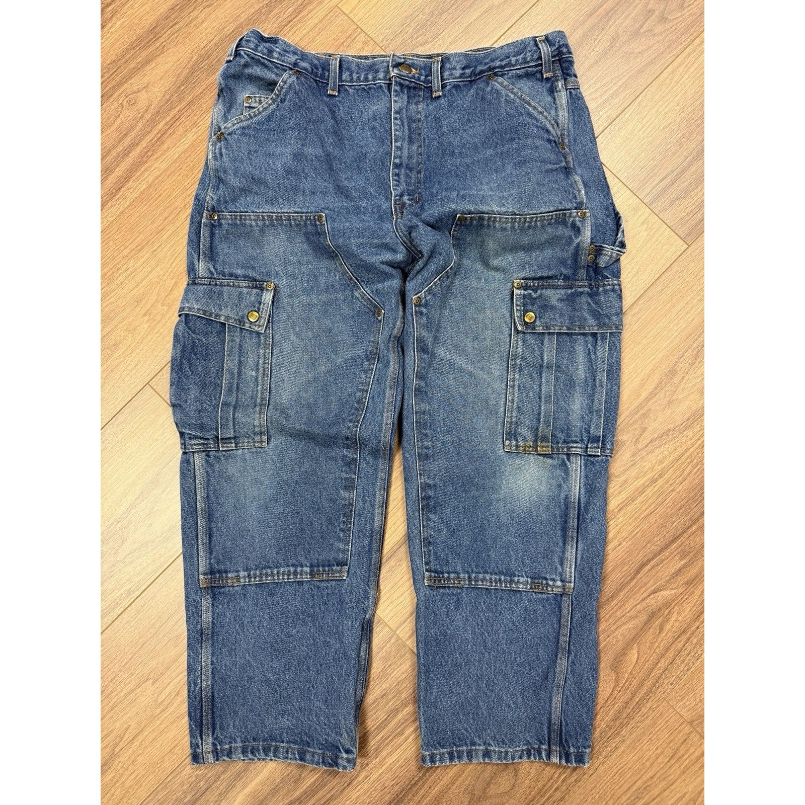 Vintage Big Bill Double Knee Cargo Jeans Mens 40x30 Baggy Workwear Size US 40 / EU 56 - 1 Thumbnail