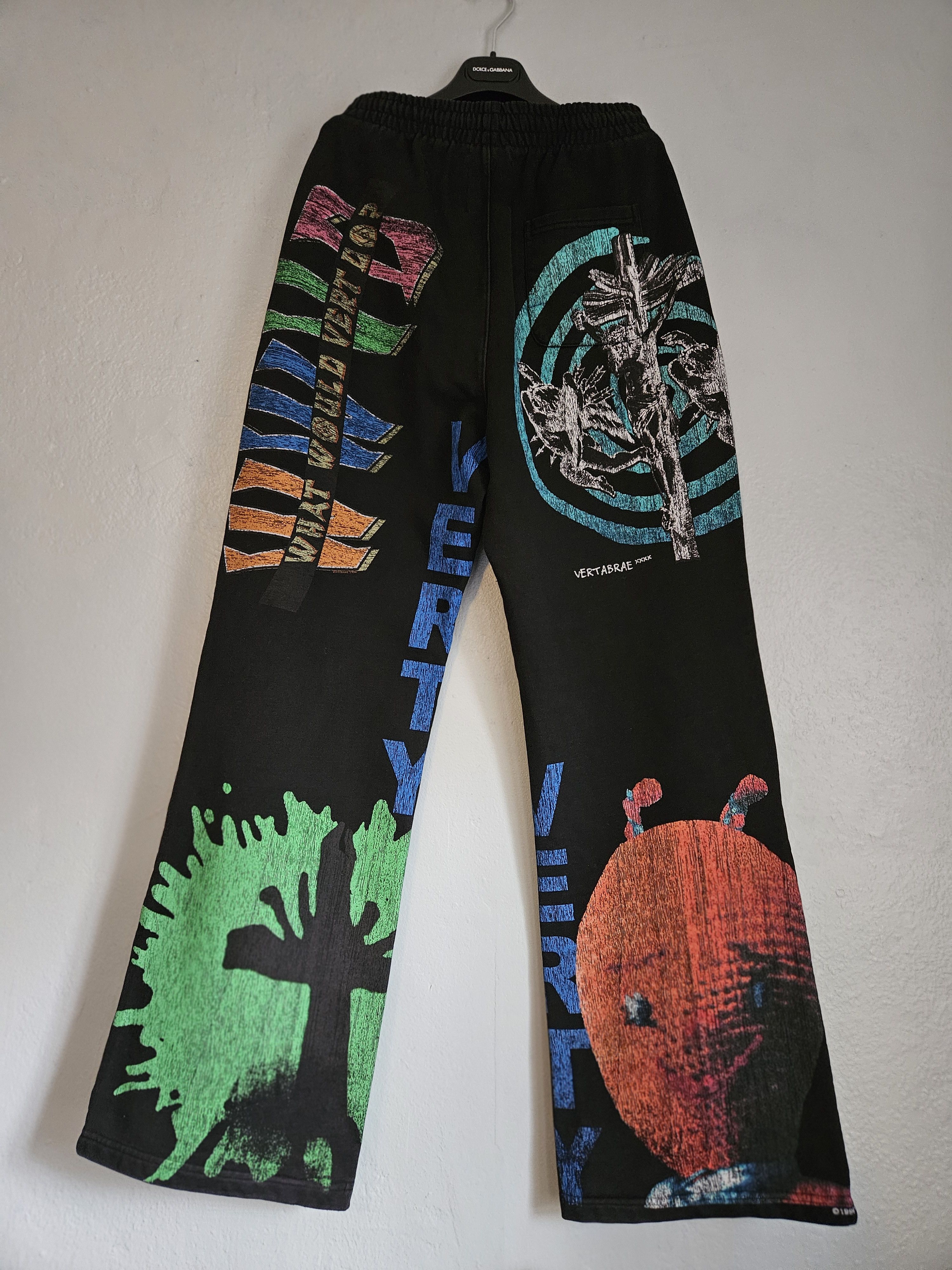 Vertabrae Montage Oversized Distressed Black Sweatpants Size US 28 / EU 44 - 2 Thumbnail