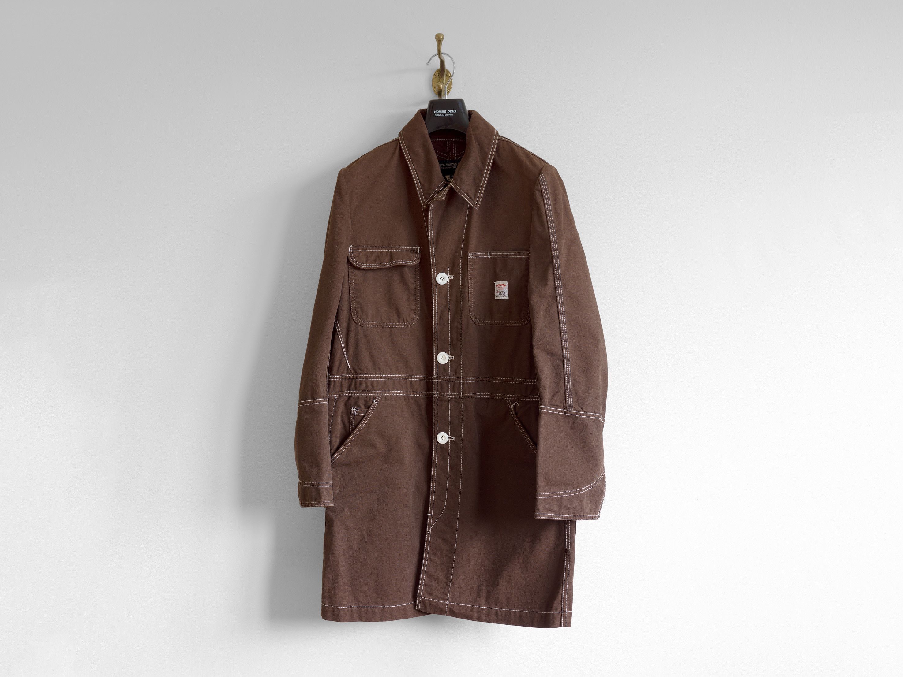 image of Junya Watanabe Man X Pointer Brand Reworked Coat in Brown Overdye, Men's (Size Medium)