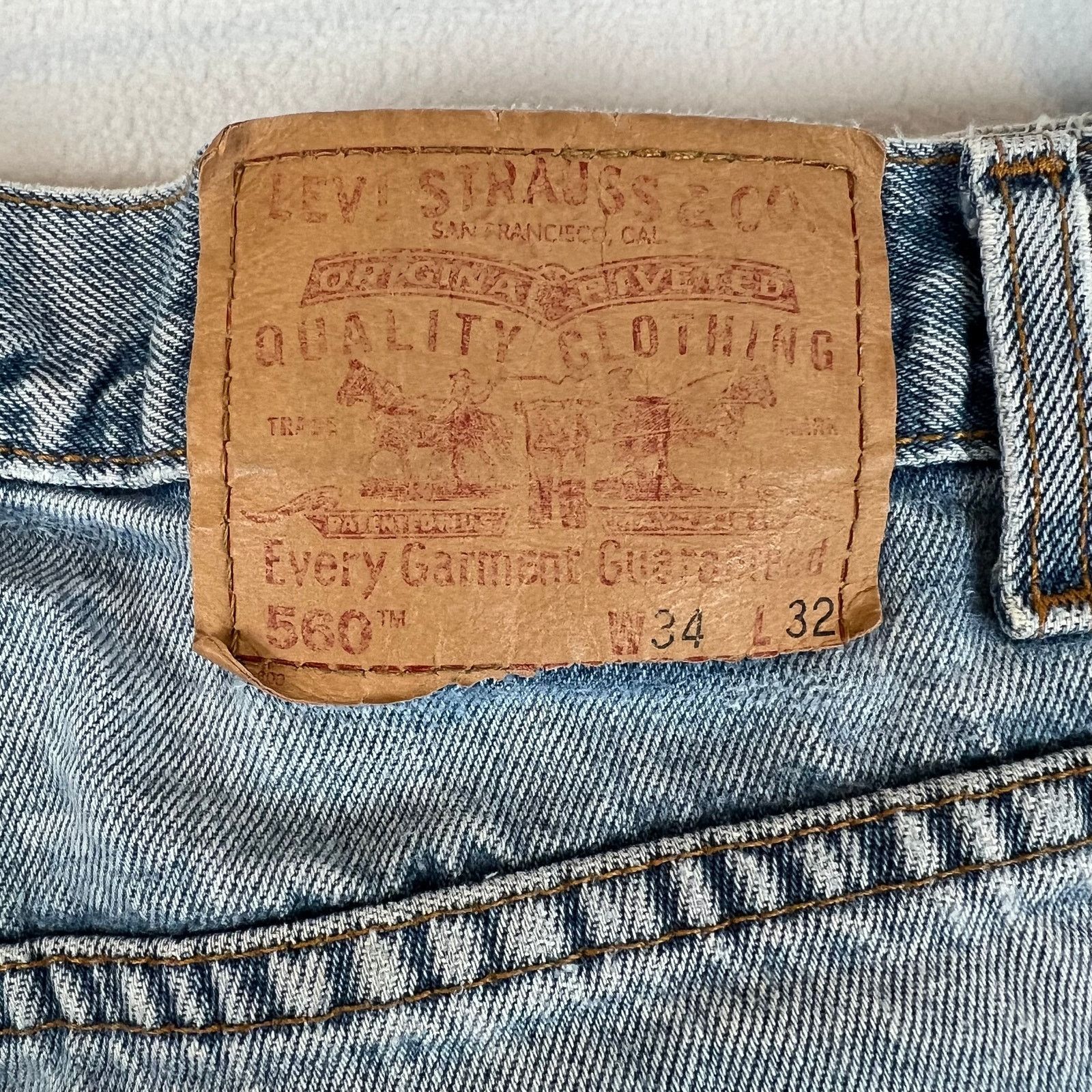 Levi's VTG Levis 560 Jeans Men 34x32 Blue Loose 90s Y2K Light Denim Size US 34 / EU 50 - 3 Thumbnail