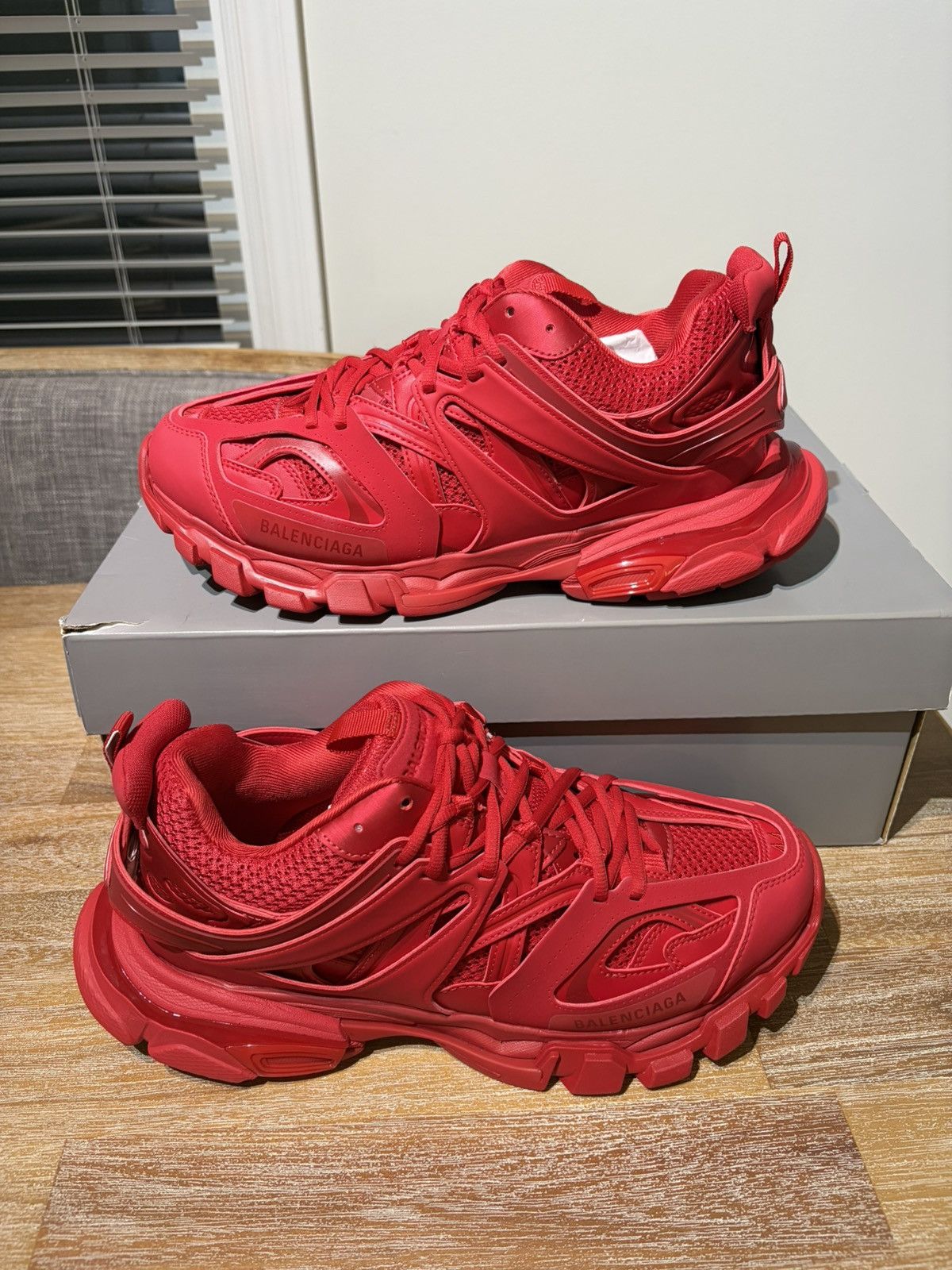 Balenciaga Track Fur Boots - 13 US - Red - 46 EU - Gorpcore - Track Hike Boots Balenciaga Balenciaga Track Hike High Boot Red Fur | Grailed main image 3