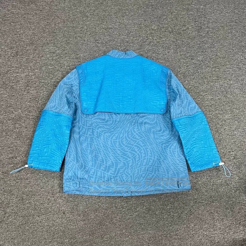 Fendi Fendi Blue Logo Embossed Mixed Patch Jacket Size XS / US 0-2 / IT 36-38 - 2 Thumbnail