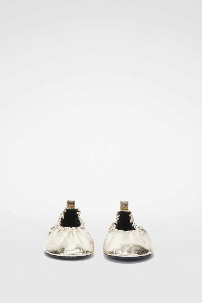 Jil Sander o1loc1c0426 Metallic Leather Ballerinas in Golden Size US 10 / IT 40 - 5 Thumbnail