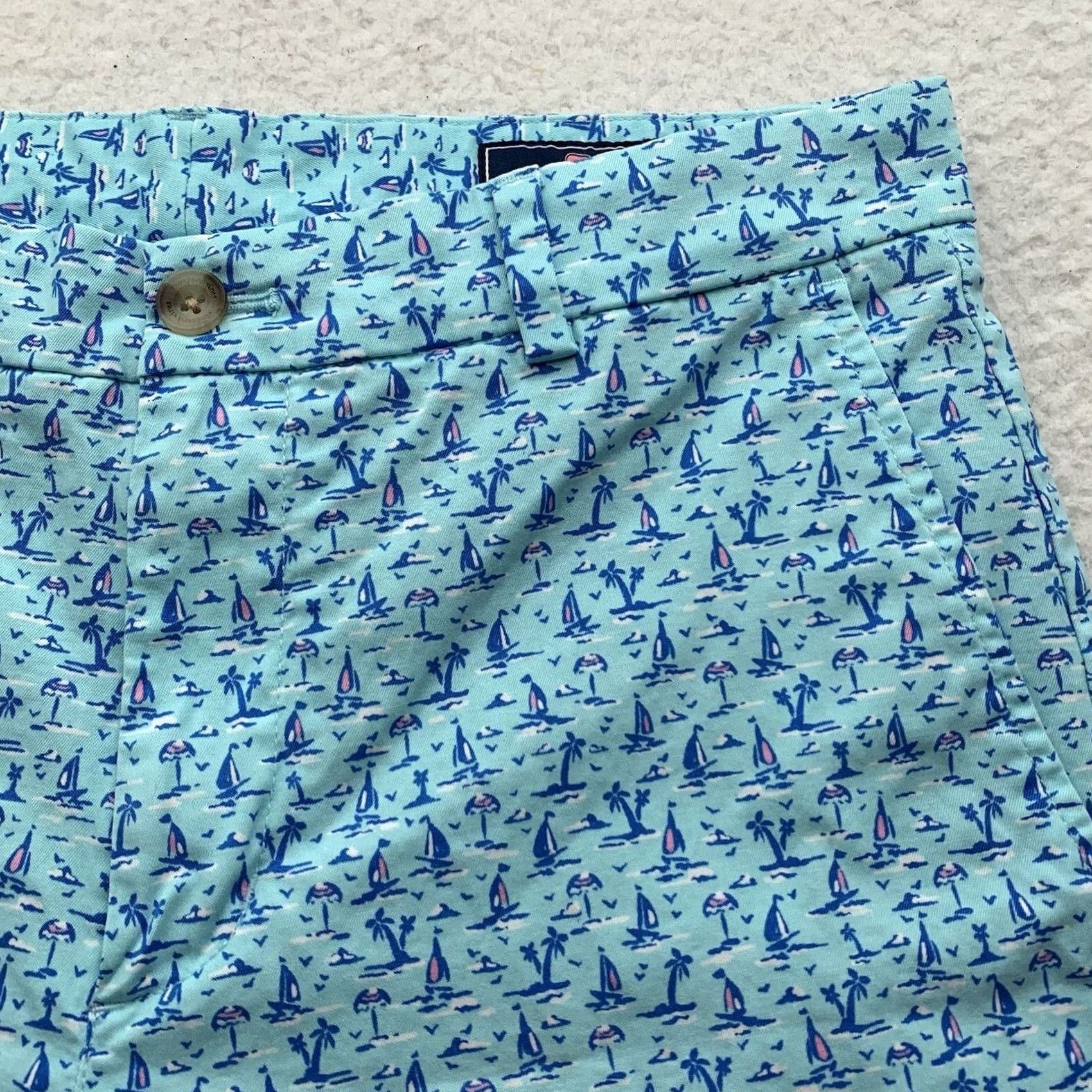 Vineyard Vines Vineyard Vines Mens Shorts Blue 33 9" Sailboat Preppy Size US 33 - 2 Thumbnail
