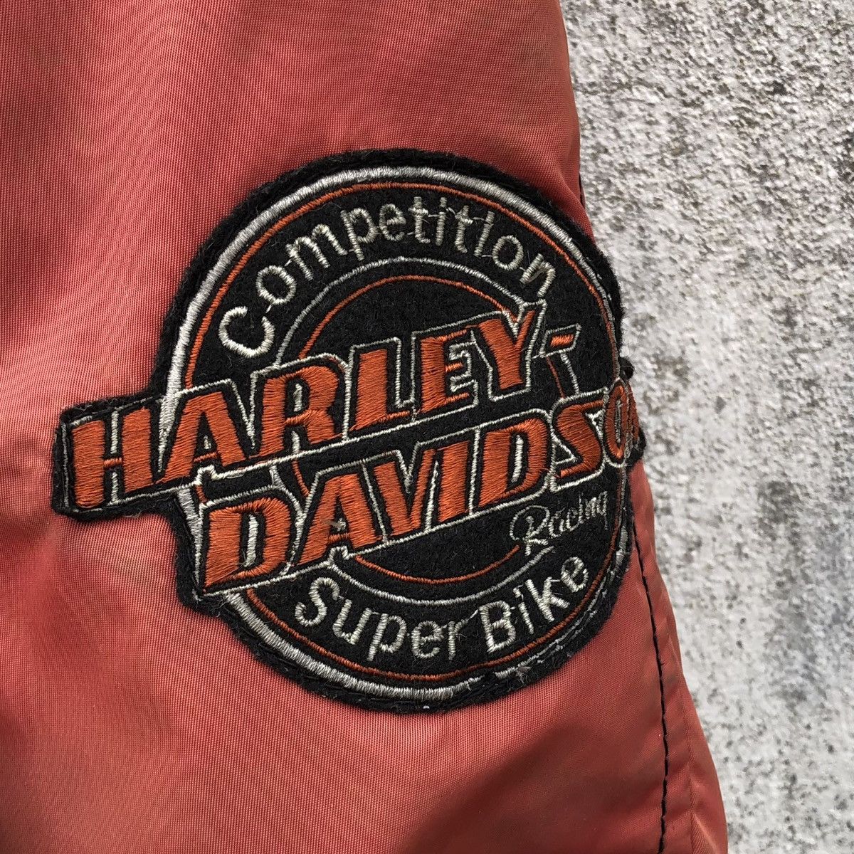 Harley Davidson Vintage Harley Davidson Racing Cowhide/Nylon Bomber Jacket Size US M / EU 48-50 / 2 - 5 Thumbnail
