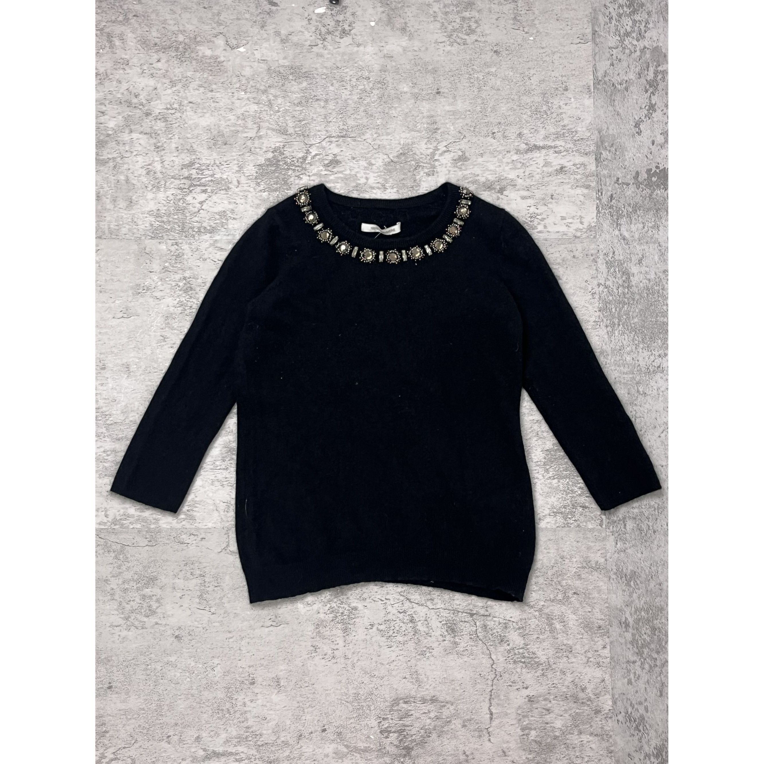 Other Vintage Cashmere Black Knit Sweater With Stone Size M / US 6-8 / IT 42-44 - 1 Thumbnail