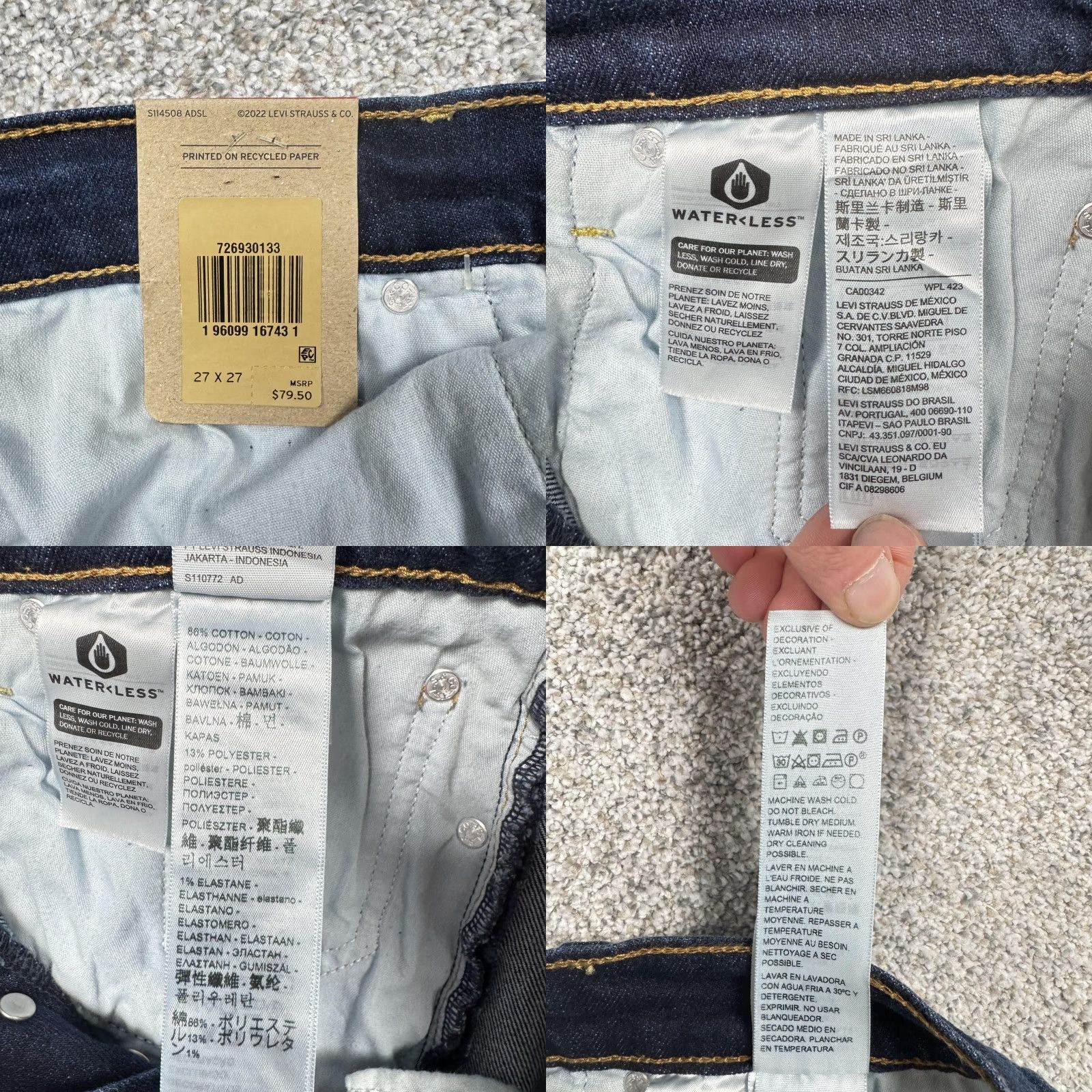 Levi's Levi's Ribcage Straight Ankle Jeans Womens 27 Blue High Rise Distressed 27x27 Size 27" / US 4 / IT 40 - 9 Thumbnail