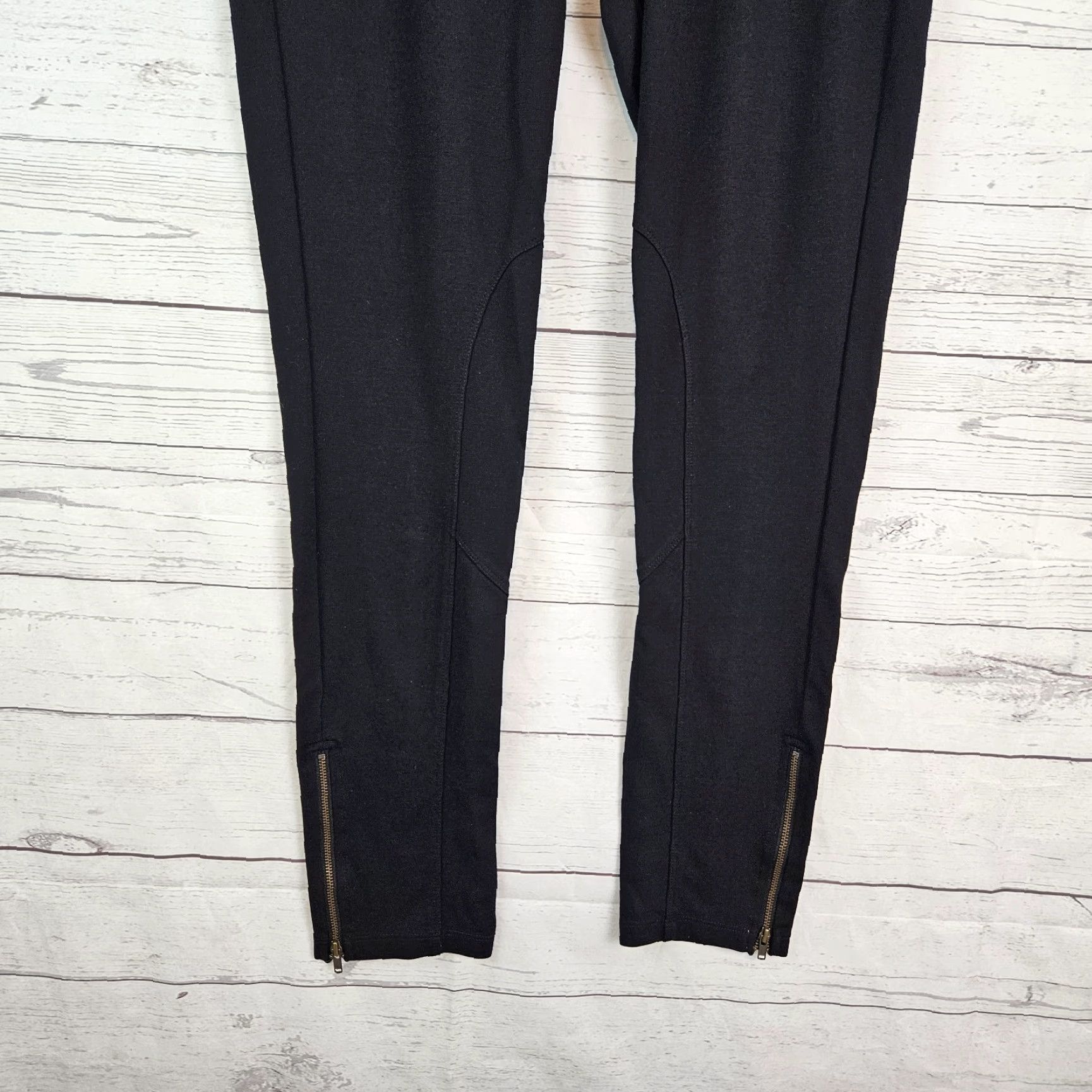 Vintage Cabi Ponte Leggings Womens Medium Black Mid Rise Ankle Zip Knit Pants Size 32" / US 10 / IT 46 - 3 Thumbnail