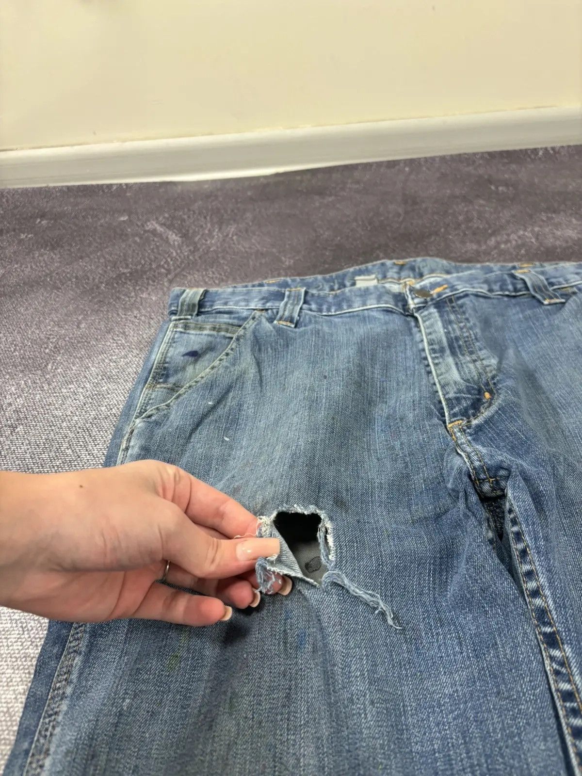 Carhartt × Vintage Vintage Carhartt Hype Blue USA Denim Relaxed Fit Jeans Size US 36 / EU 52 - 11 Thumbnail