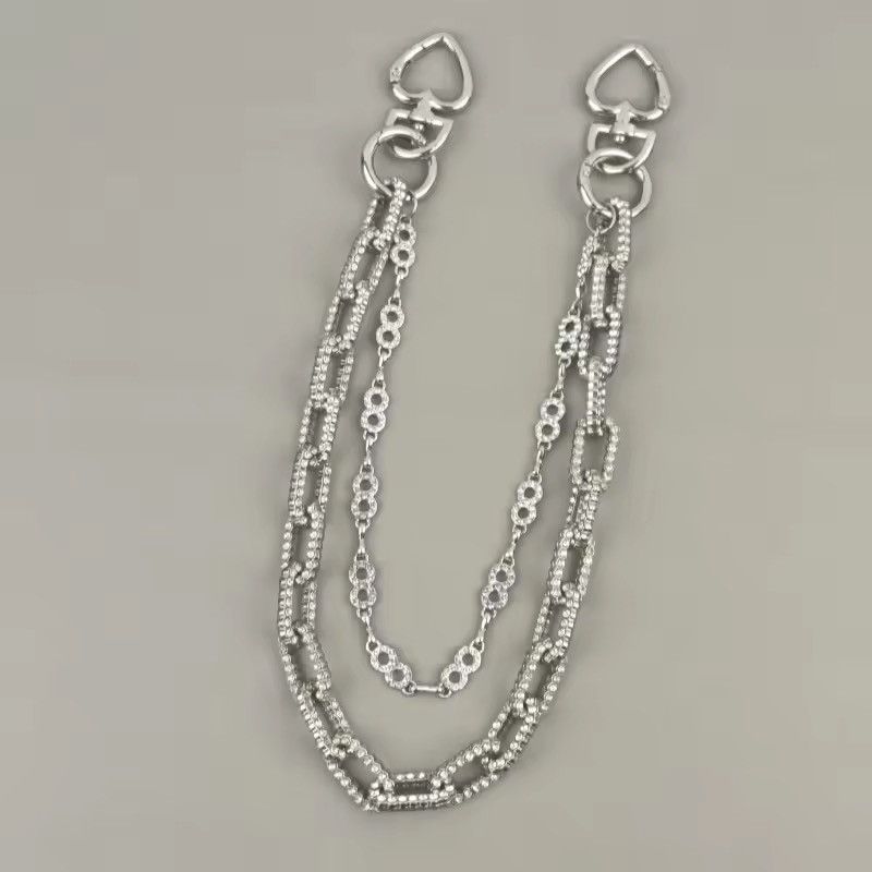 Jean Double Layer Number 8 Rhinestone Cuban Chain Wallet Pant Size ONE SIZE - 1 Thumbnail