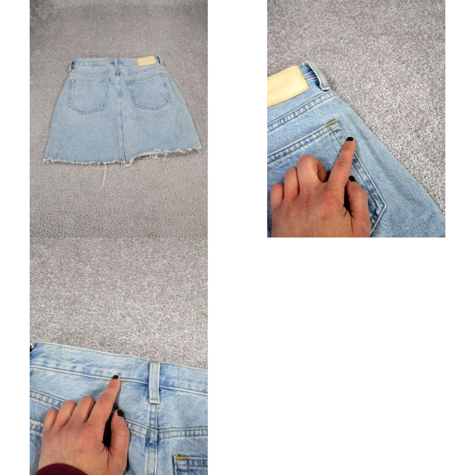 Everlane Vintage Everlane Denim Skirt Women’s 25 A-Line Short Blue Cotton Raw Hem 90s Size 42" / US 20 - 8 Thumbnail