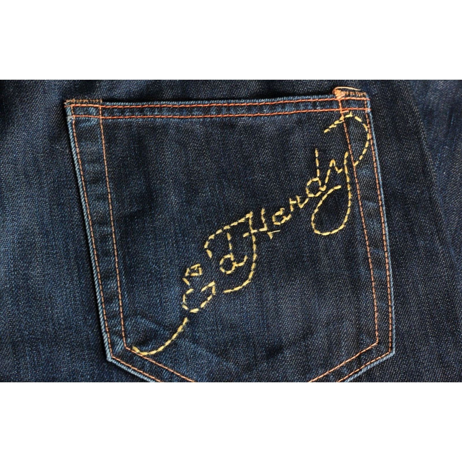 Ed Hardy VINTAGE ED HARDY 2009 Jeans Men 33/34 Regular Straight DZ3922 Blue Denim 5-Pocket Design Mens Regular Jeans Size US 33 - 6 Thumbnail